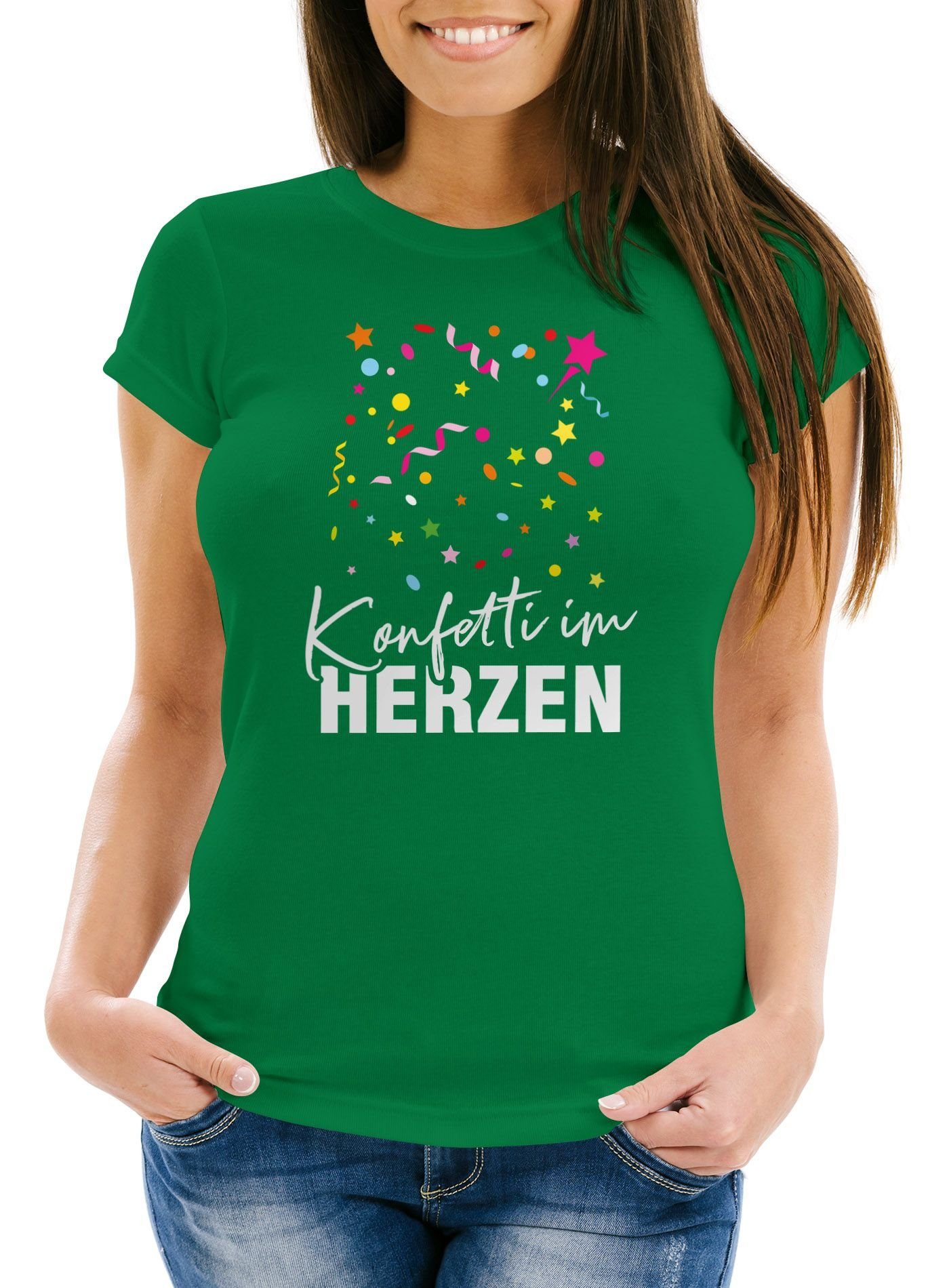 MoonWorks Print-Shirt Damen T-Shirt Fasching Karneval günstig online kaufen