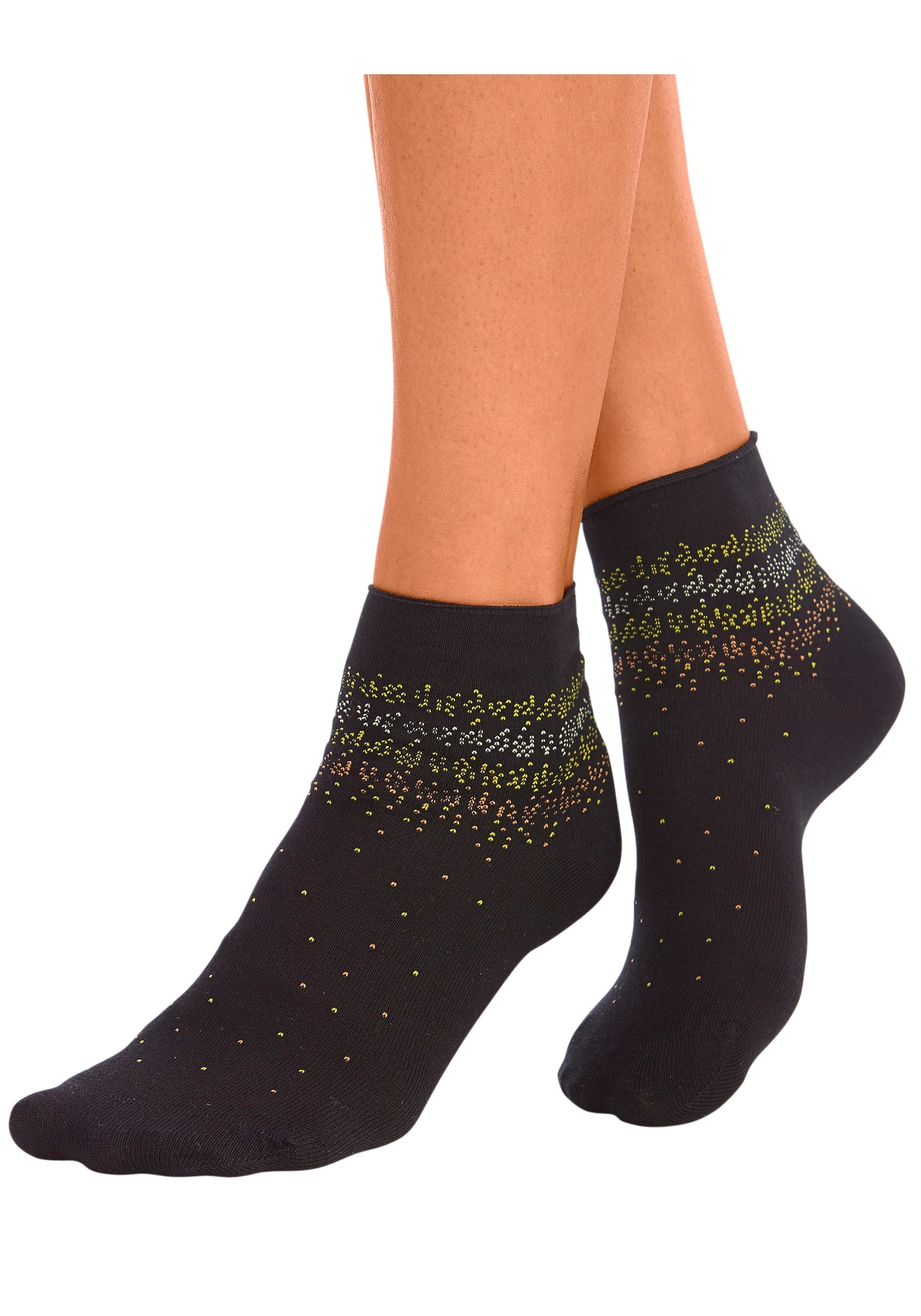 H.I.S Kurzsocken Damen Kurze Söckchen, bunte Pünktchen (Packung, 7-Paar, Gr. 35-38 bis 39-42) mit Pünktchen Muster – Bild 2 von 4