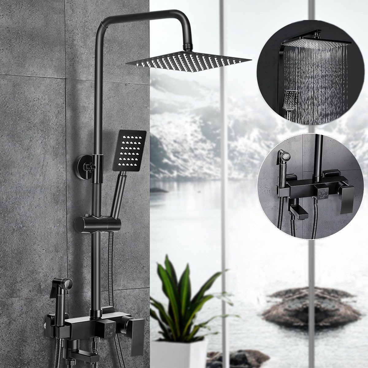 Duschsystem Brausegarnituren Edelstahl Duschstange Set Messing Wasserhahn Duschset