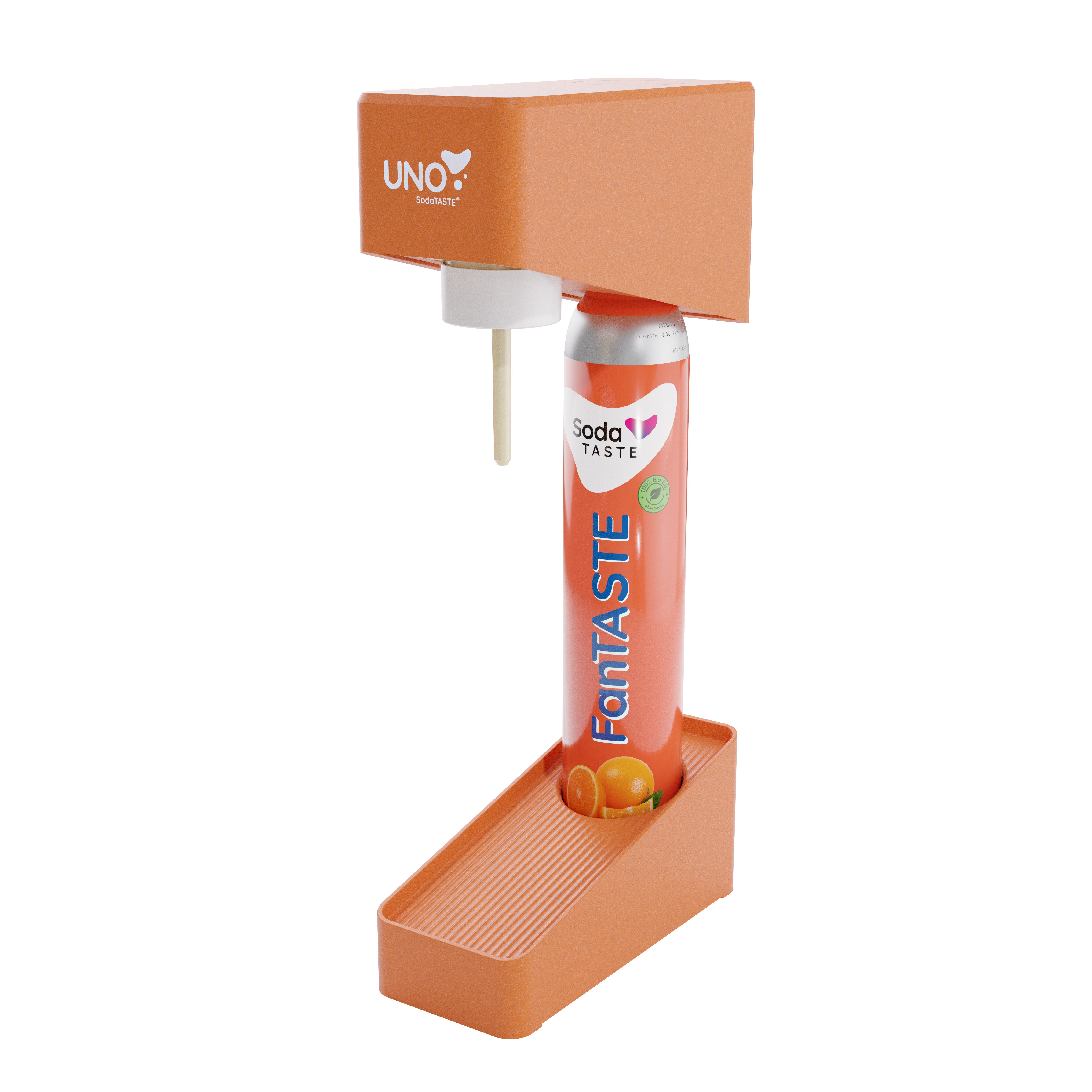SodaTASTE Wassersprudler SodaTASTE UNO Wassersprudler Set inkl. Flasche & CO2-Zylinder, (Wassersprudler, CO₂-Zylinder, 1-Liter-Wasserflasche, Abtropfhalterung), Kompatibel mit Standard-Drehgewinde