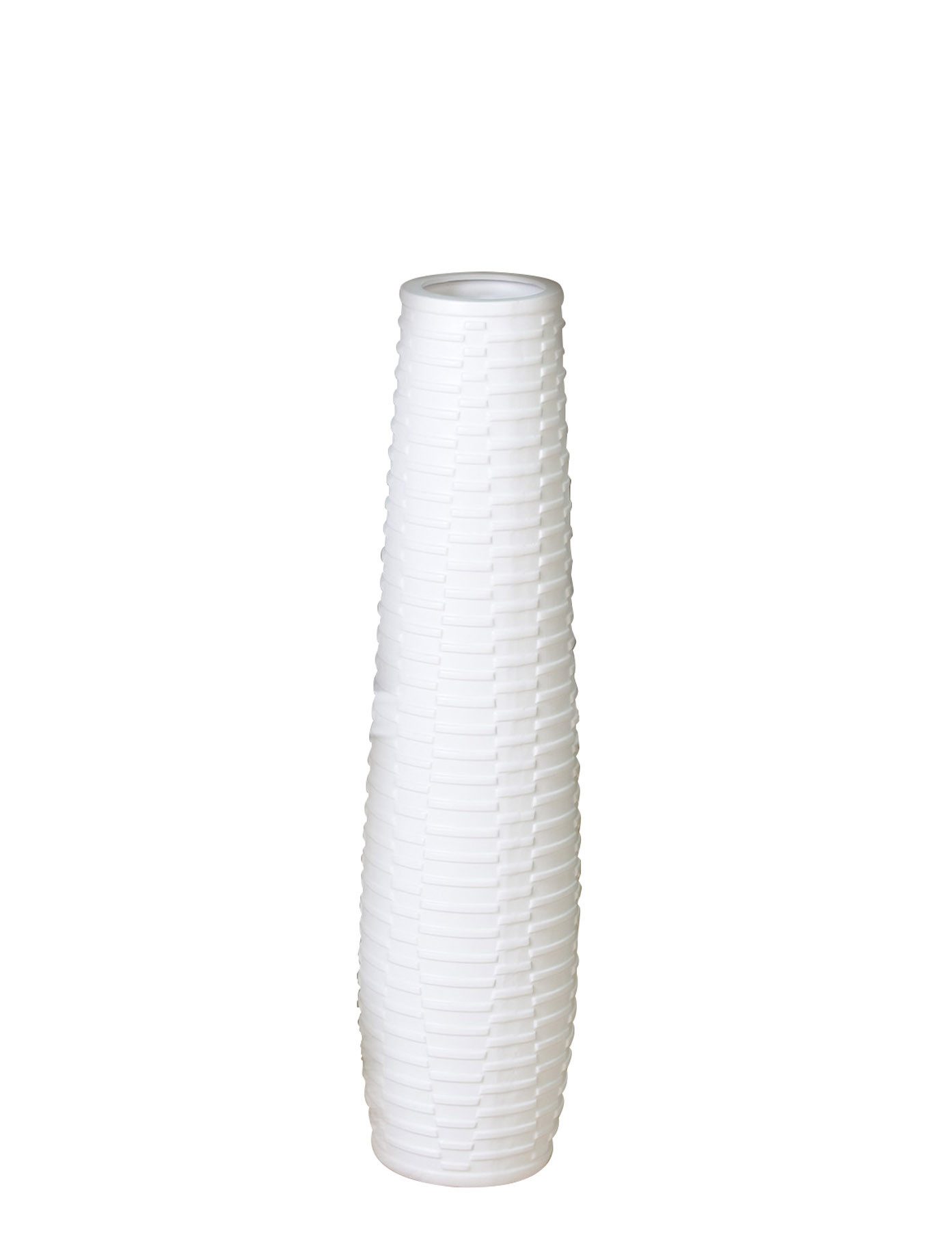 GILDE Dekovase CATANIA Vase - weiß - Keramik - H. 75cm - Deko - Blumenvase (1 Stück), Elegante Blumenvase - Perfekte Tischdeko - Vasen für jede Deko