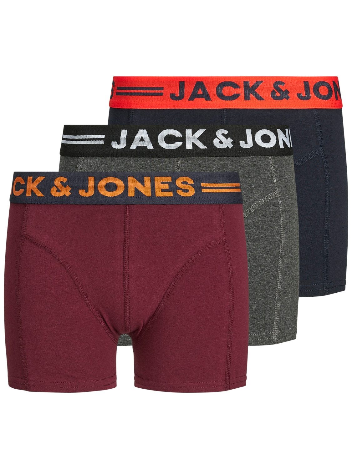 Jack & Jones Junior Trunk JACLICHFIELD eng anliegend, mit Stretchbund (Packung, 3-St) unifarben, casual, eng, Jersey, Rundhals