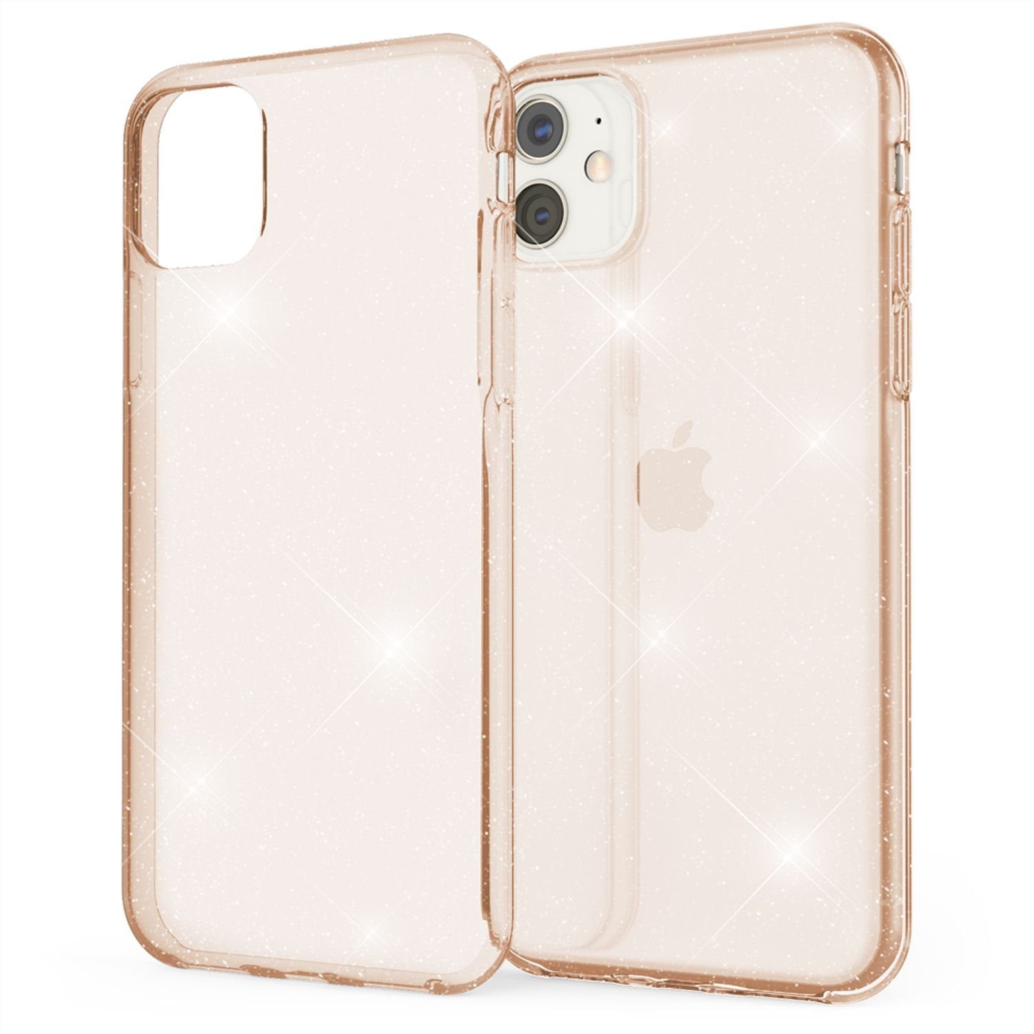 Nalia Smartphone-Hülle Apple iPhone 11, Klare Glitzer Hülle / Silikon Transparent / Glitter Cover / Bling Case