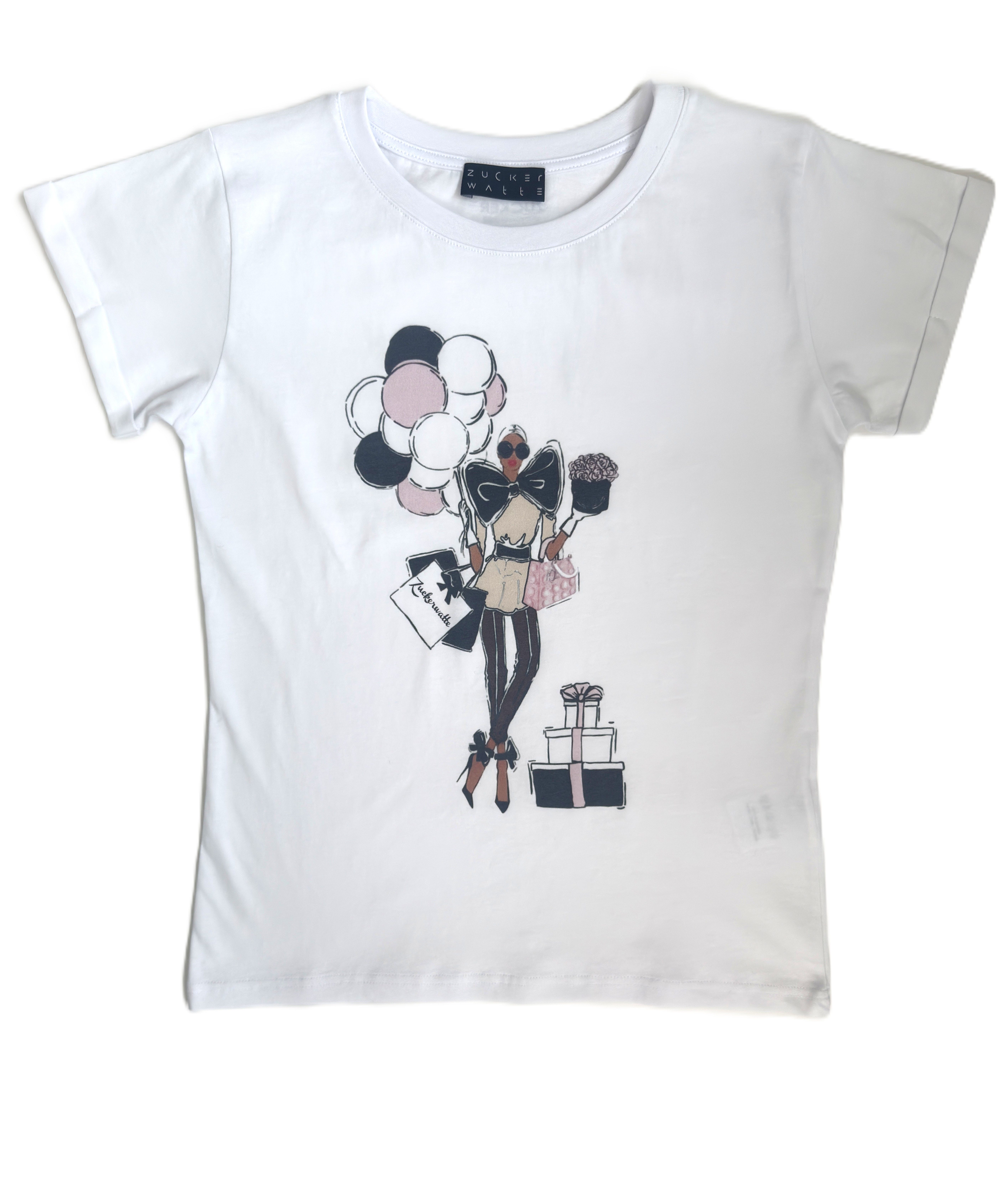 Zuckerwatte Kurzarmshirt mit Rundhalsausschnitt aus 100% günstig online kaufen