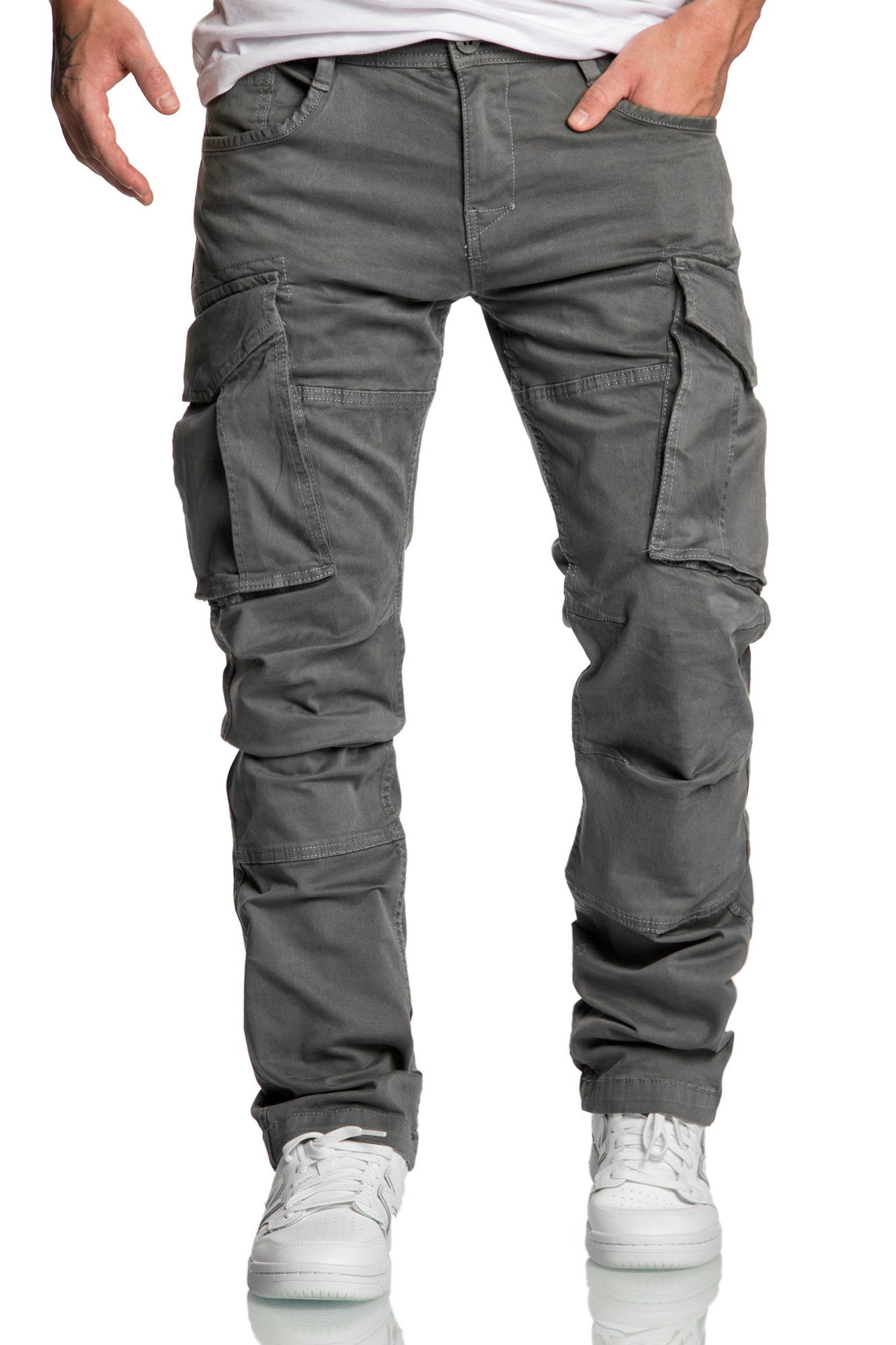 Amaci&Sons Chinohose WYATT Cargo Jogger-Chino Herren Cargo Jogger Chino Hose Джинси