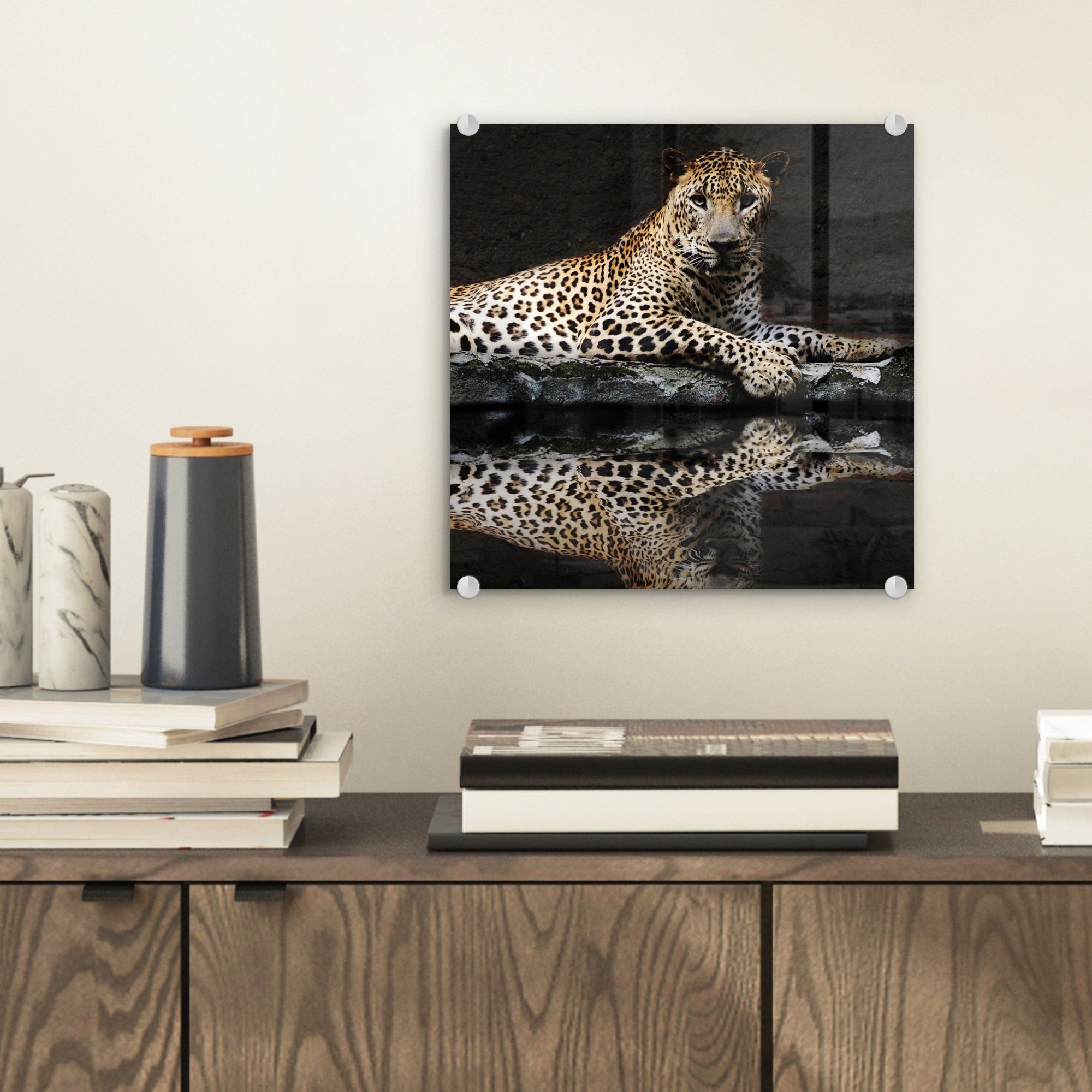 MuchoWow Acrylglasbild Leopard - Wasser - günstig online kaufen