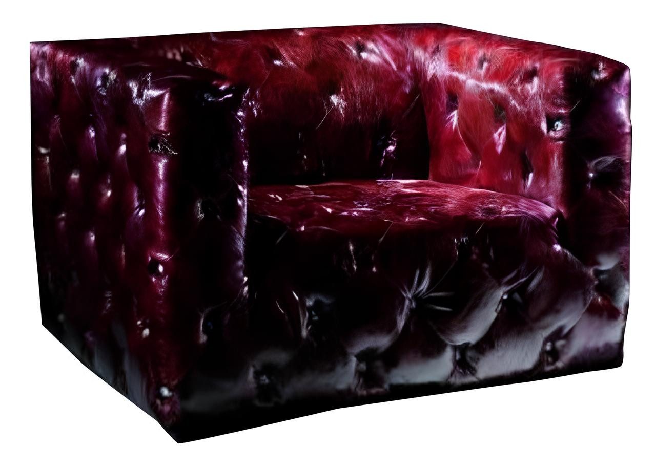 Xlmoebel Chesterfield-Sessel Luxus Ledersessel in Bordeaux mit individueller Gestaltung (Sessel), Hergestellt in Europa