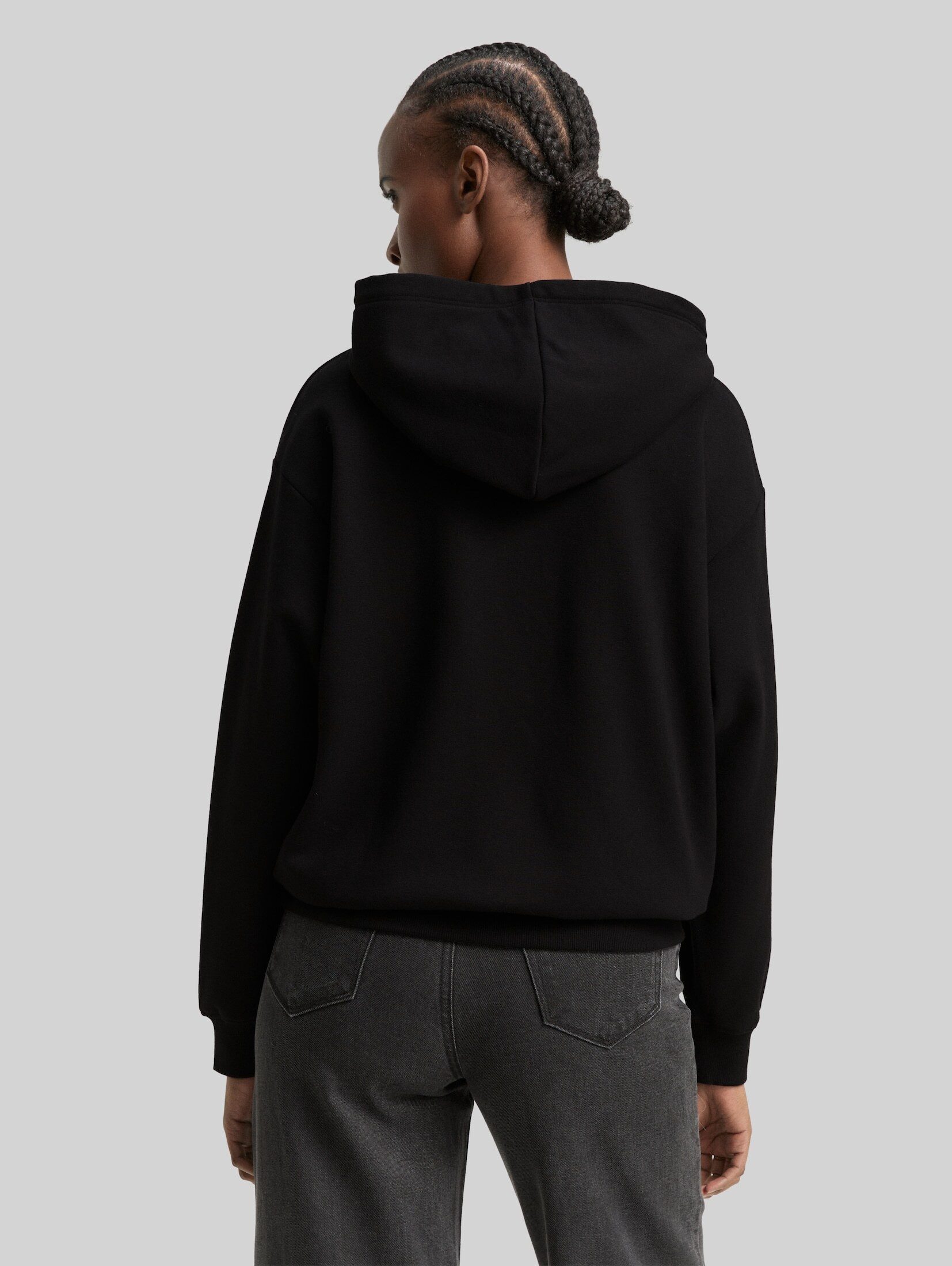 TOM TAILOR Denim Sweatshirt Strick & Sweatshirts Oversize Hoodie Sweatshirt mit Glitzer-Applikation