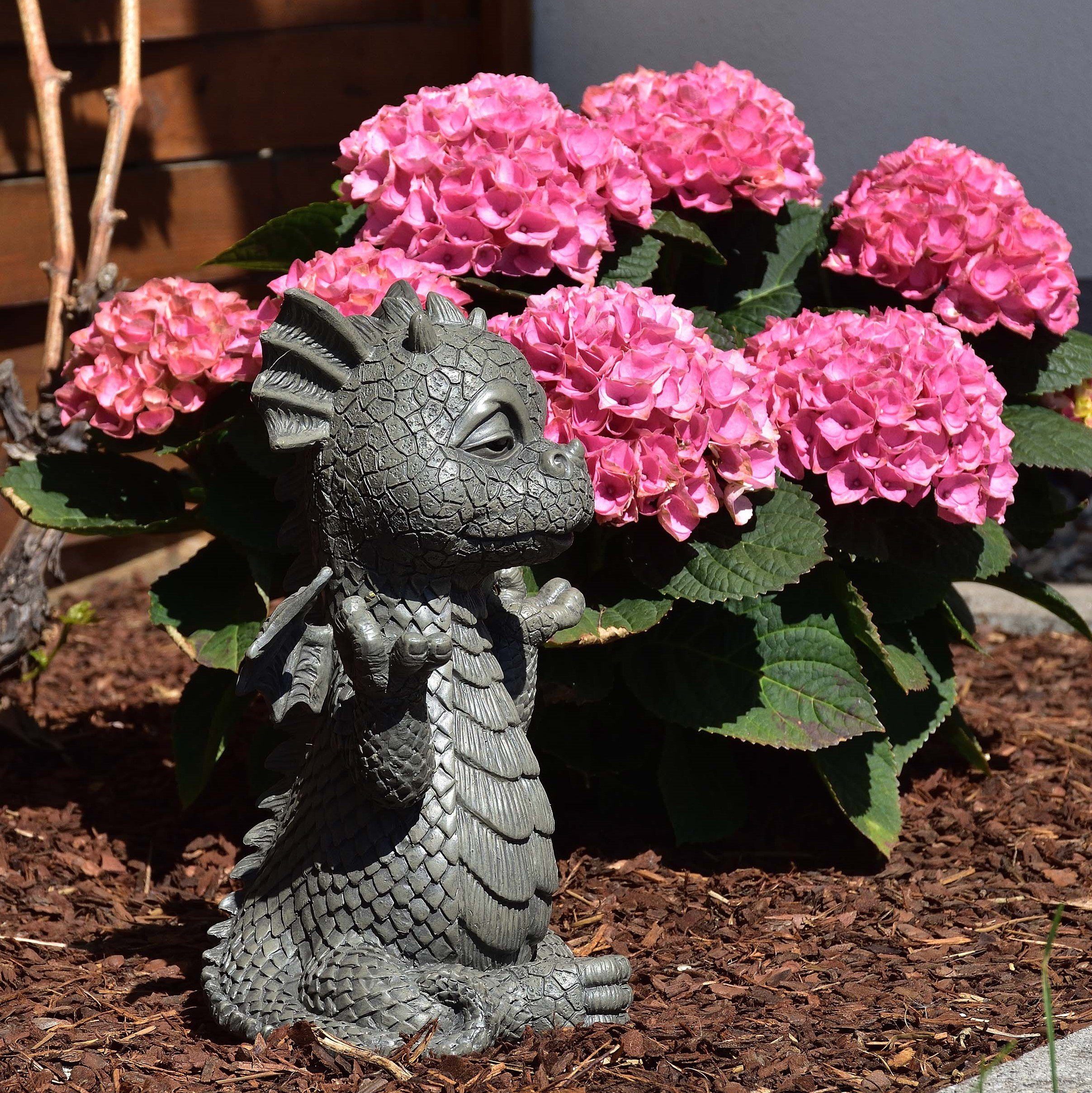 Dekoration Drache Gartenfigur Garten "Ommm..." Gartenfigur MystiCalls Gartendrache -