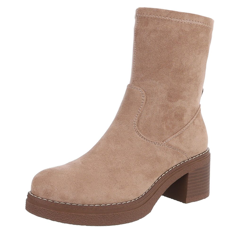 Ital-Design Elegante Ankle Boots mit Blockabsatz für Damen Plateaustiefelet günstig online kaufen