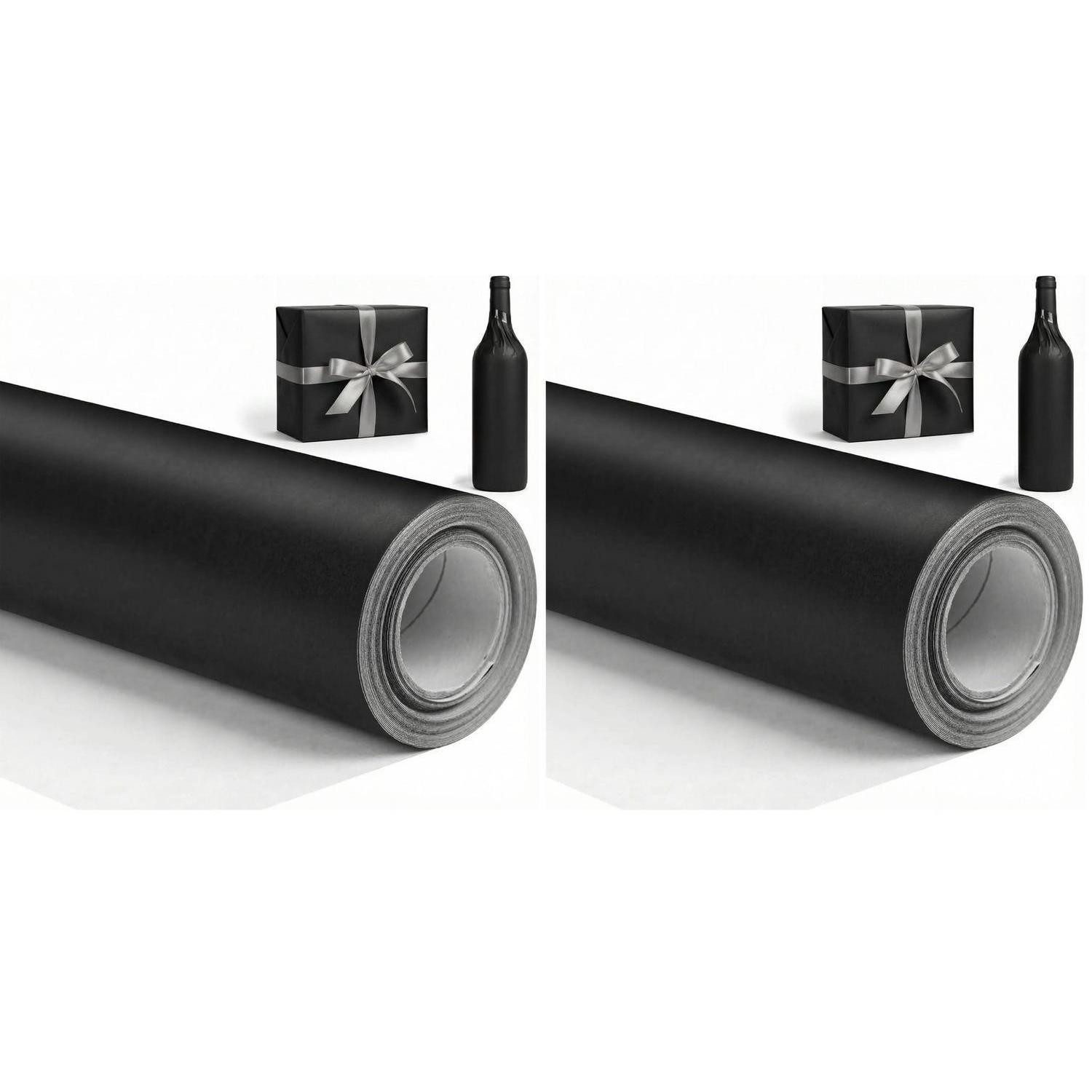 LuxusKollektion Geschenkpapier Geschenkpapier Rolle Schwarz 10x44,5cm, (2St)