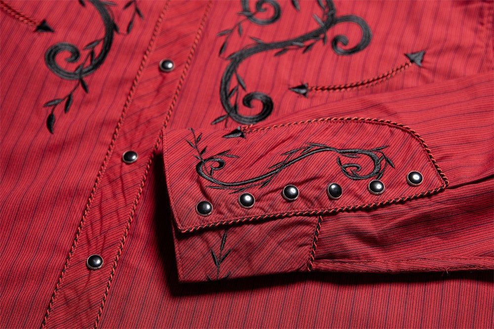 Stars & Stripes Langarmhemd Mason Westernhemd, bestickt, mit Kordelpaspelierung