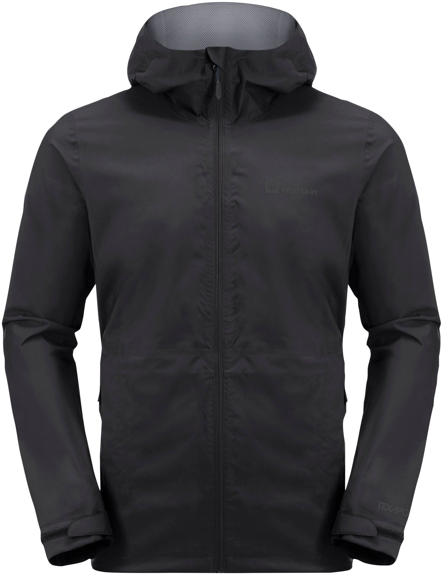 Funktionsjacke Winddicht Wasserdicht Wolfskin Jack ELSBERG & 2.5L Atmungsaktiv JKT M & black