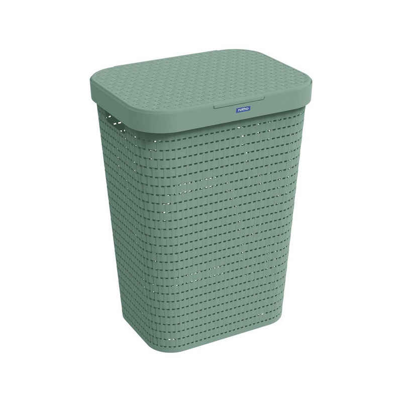 ROTHO Wäschekorb Country Wäschesammler 55l, Löcher an den Seiten ermöglicht Luftzirkulation innerhalb der Box