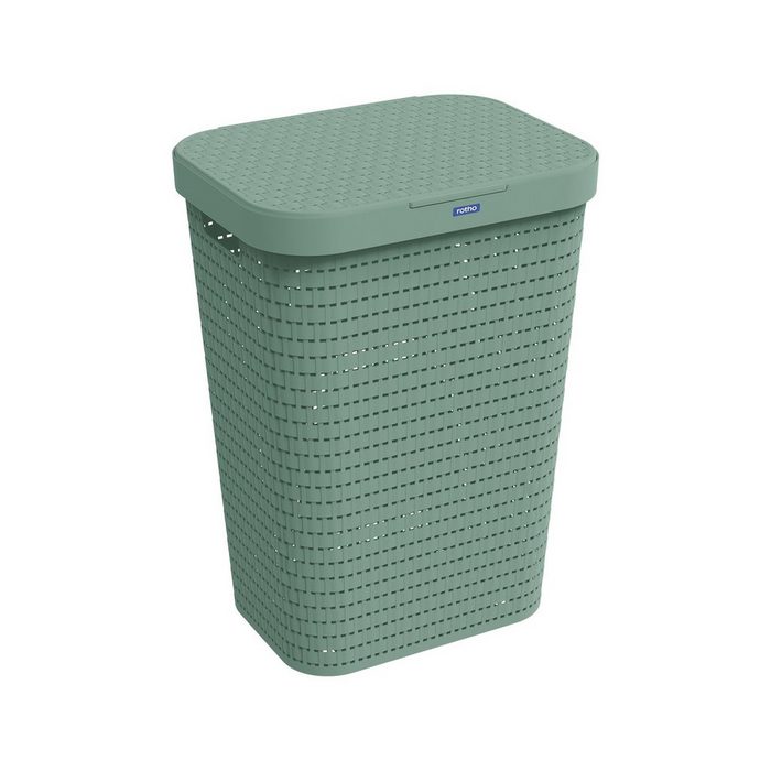 ROTHO Wäschekorb Country Wäschesammler 55l Löcher an den Seiten ermöglicht Luftzirkulation innerhalb der Wäschebox