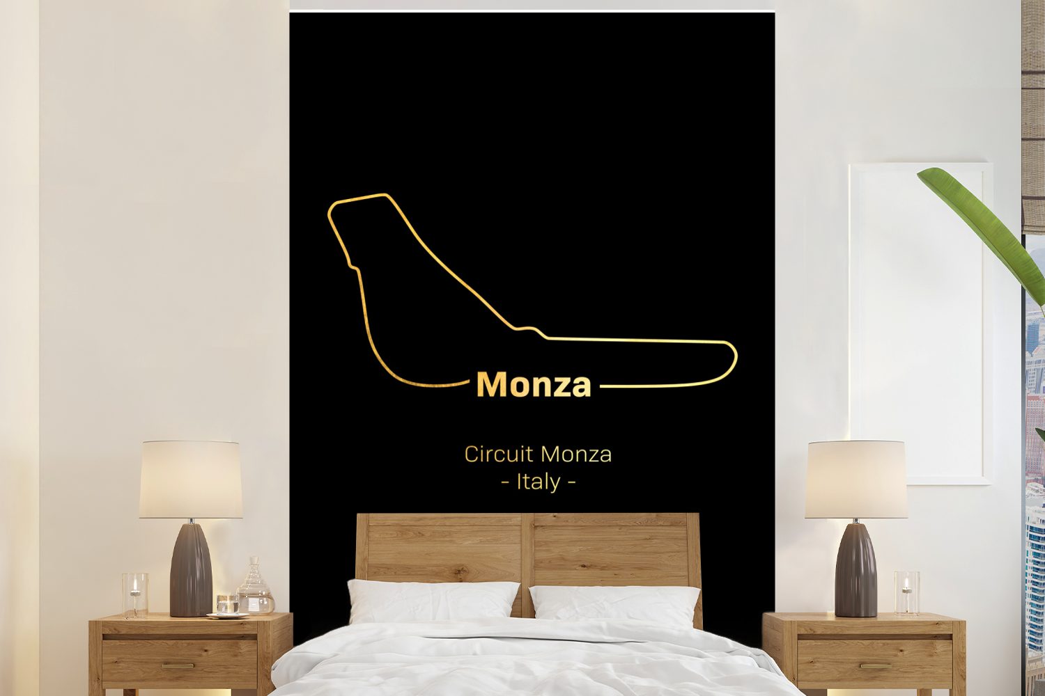 MuchoWow Fototapete Monza - Formel 1 - Rennstrecke, Matt, bedruckt, (3 St), Montagefertig Vinyl Tapete für Wohnzimmer, Wandtapete