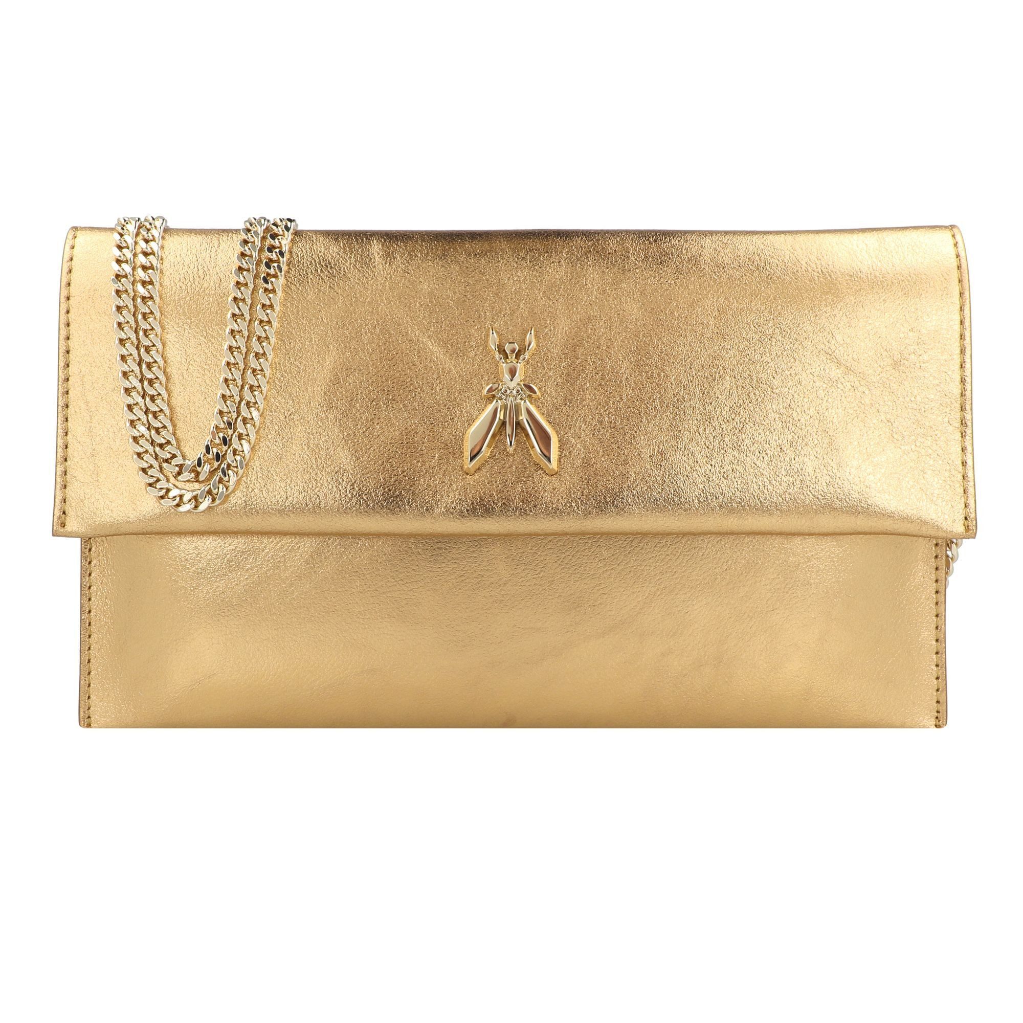 Patrizia Pepe Clutch Fly Metallic, Leder