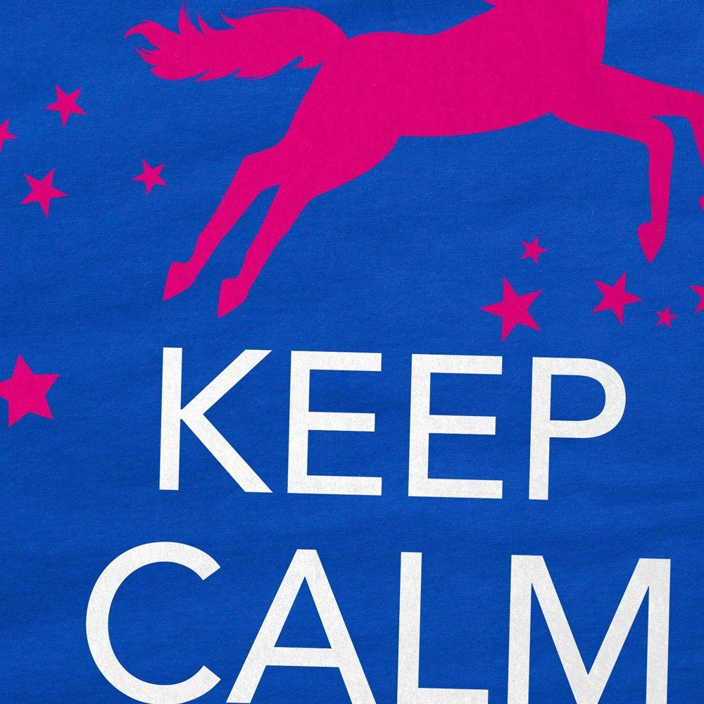 top Herren spruch be Unicorn T-Shirt Calm fun style3 and Einhorn pferd funshirt Print-Shirt blau a Keep