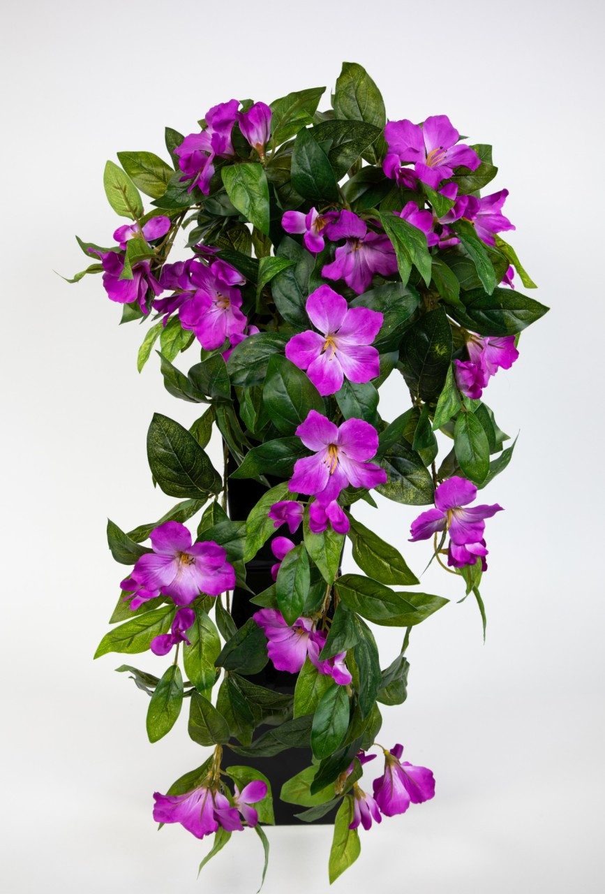 Kunstranke Hibiskusranke 70cm ZF Kunstblumen künstliche Blume Pflanze künstlicher Hibiskus, Seidenblumen Roß, Höhe 70 cm, Dunkellila