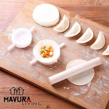 MAVURA Ravioliform MAVURALiving Ravioli Former Maultaschen Teigtaschen Form Ausstecher Dumpling Maker Teigtaschenformer weiß [3er Set]