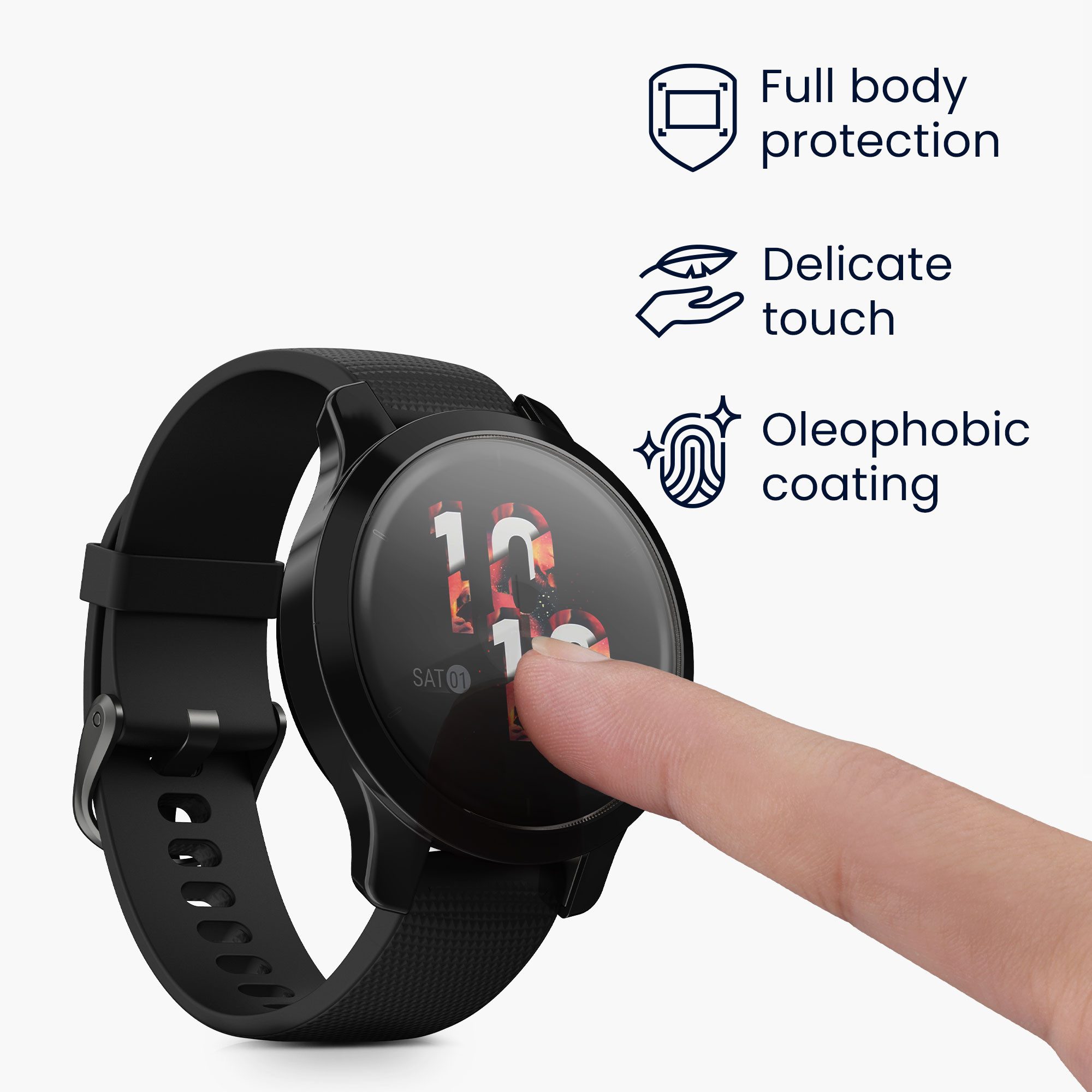 kwmobile Smartwatch-Hülle 2x Silikon Hülle für Garmin Garmin Venu 2S / vivoactive 4S, Schutzhülle Fullbody Display Cover Set aus Silikon
