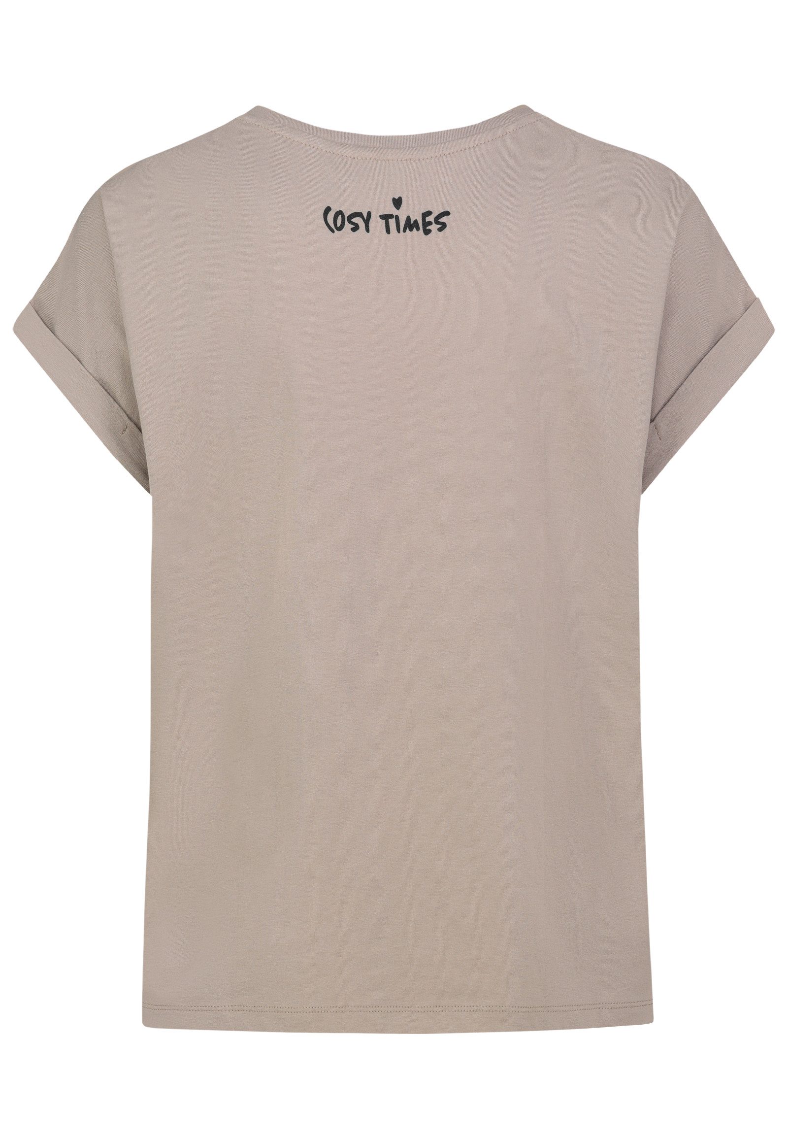 Eight2Nine T-Shirt Damen Baumwollshirt mit Stickmotiv französische Statements, Stickerei, kleiner Print hinten