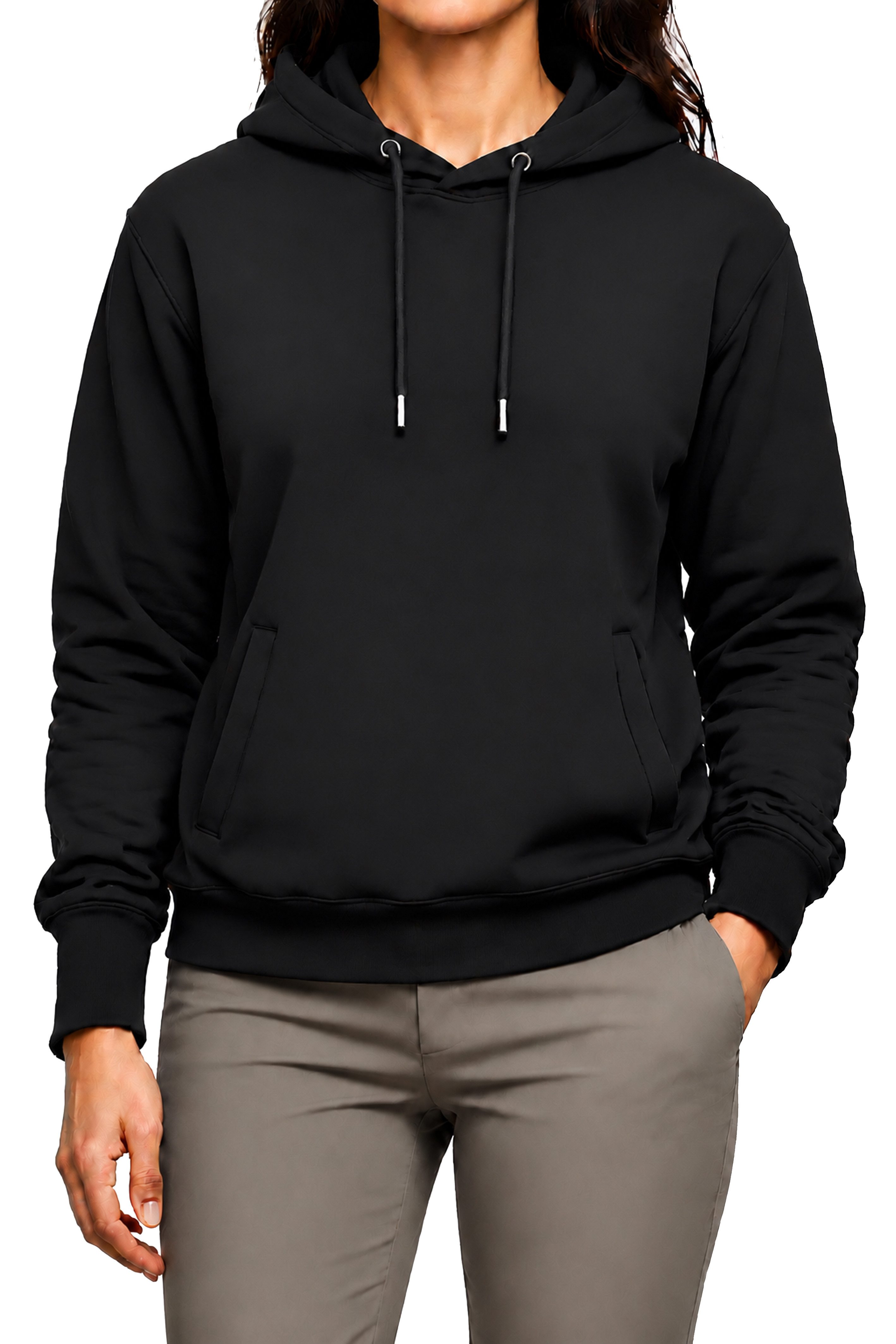 Banco Hoodie Damen Mond, Sonne, Sternen Rückenprint Kapuzenpullover Langarm Kapuzenpullover mit 2 Eingriffstaschen – Bild 2 von 2