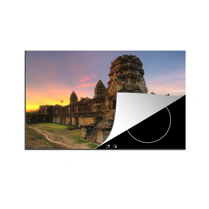 MuchoWow Herdblende-/Abdeckplatte Sonnenaufgang am Angkor Wat in Kambodscha Vinyl (1 tlg) Ceranfeldabdeckung für die küche Induktionsmatte
