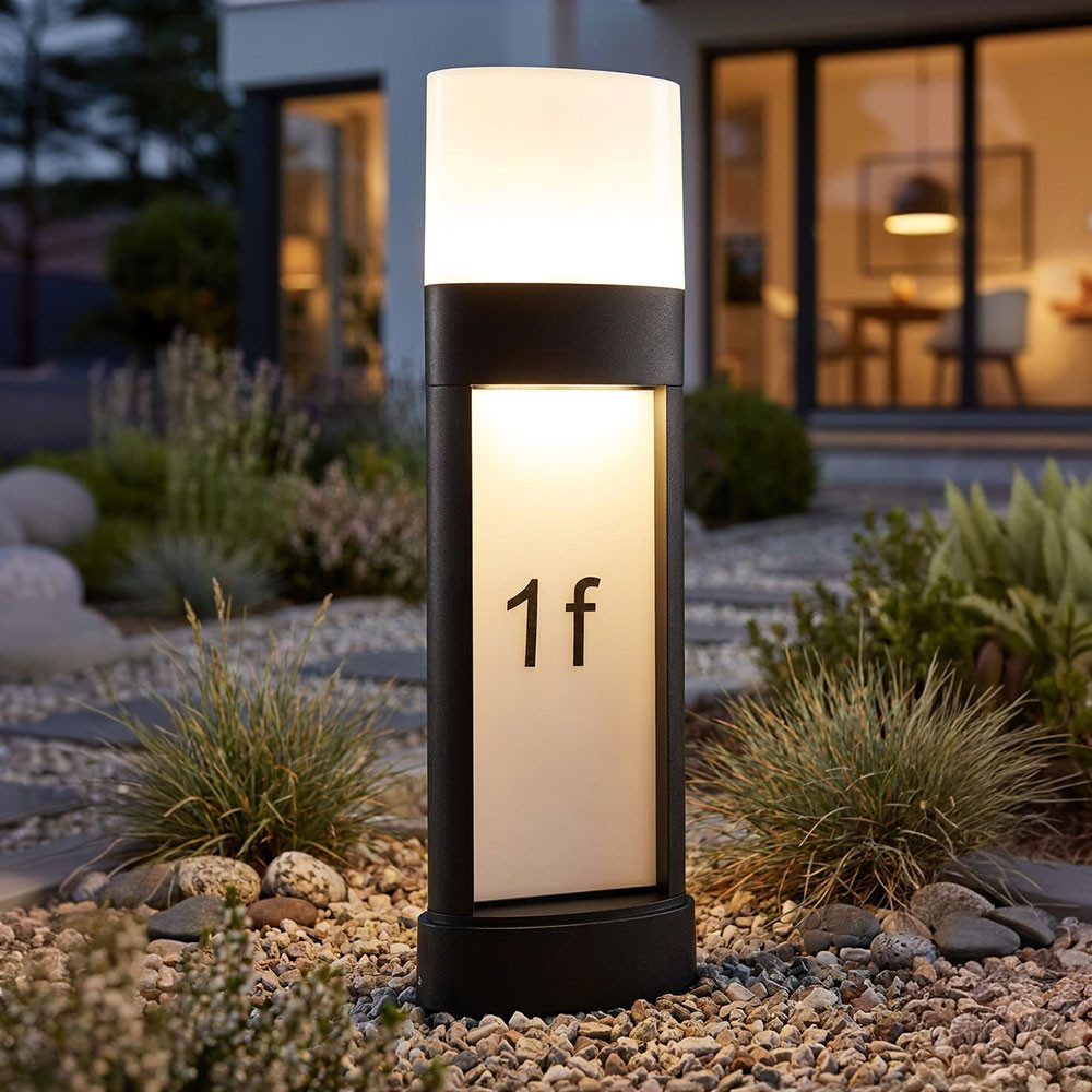 WOFI LED Außen-Wandleuchte, LED-Leuchtmittel fest verbaut, Warmweiß, Eingangslampe Außen Stehleuchte Hausnummer