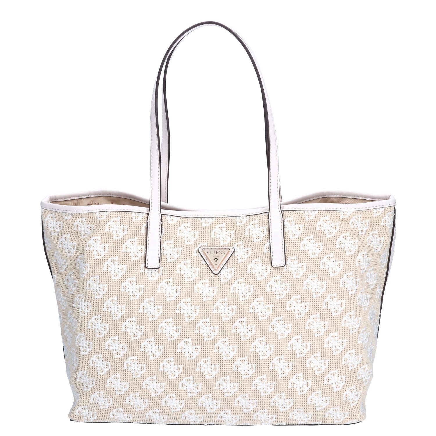 Guess Umhängetasche GUESS Damen Shopper Vikky II White Logo (1, 1-tlg., 1)