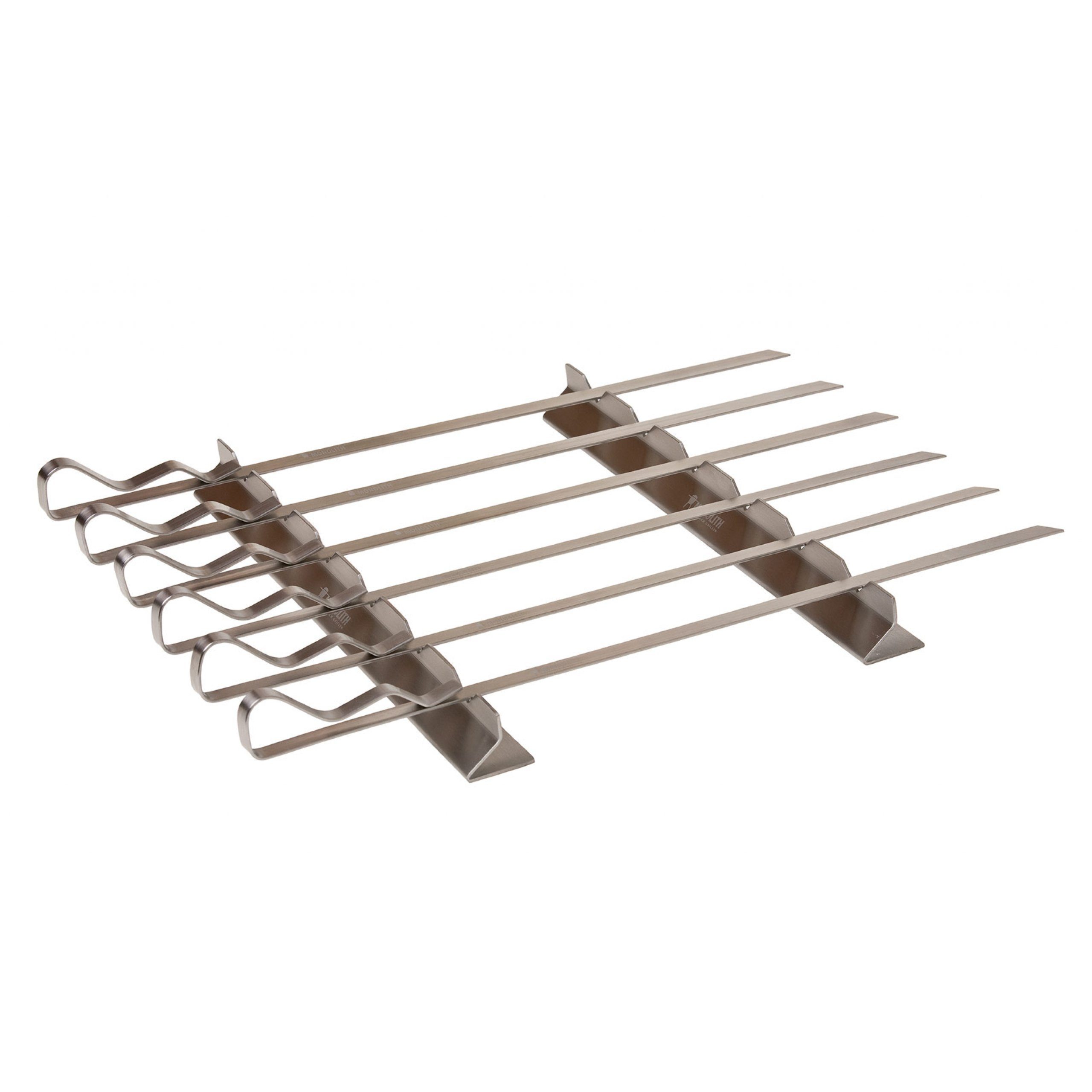 MONOLITH Keramikgrill Monolith Grillspieß-Set mit 6 Spießen & 2-teiliger Halterung