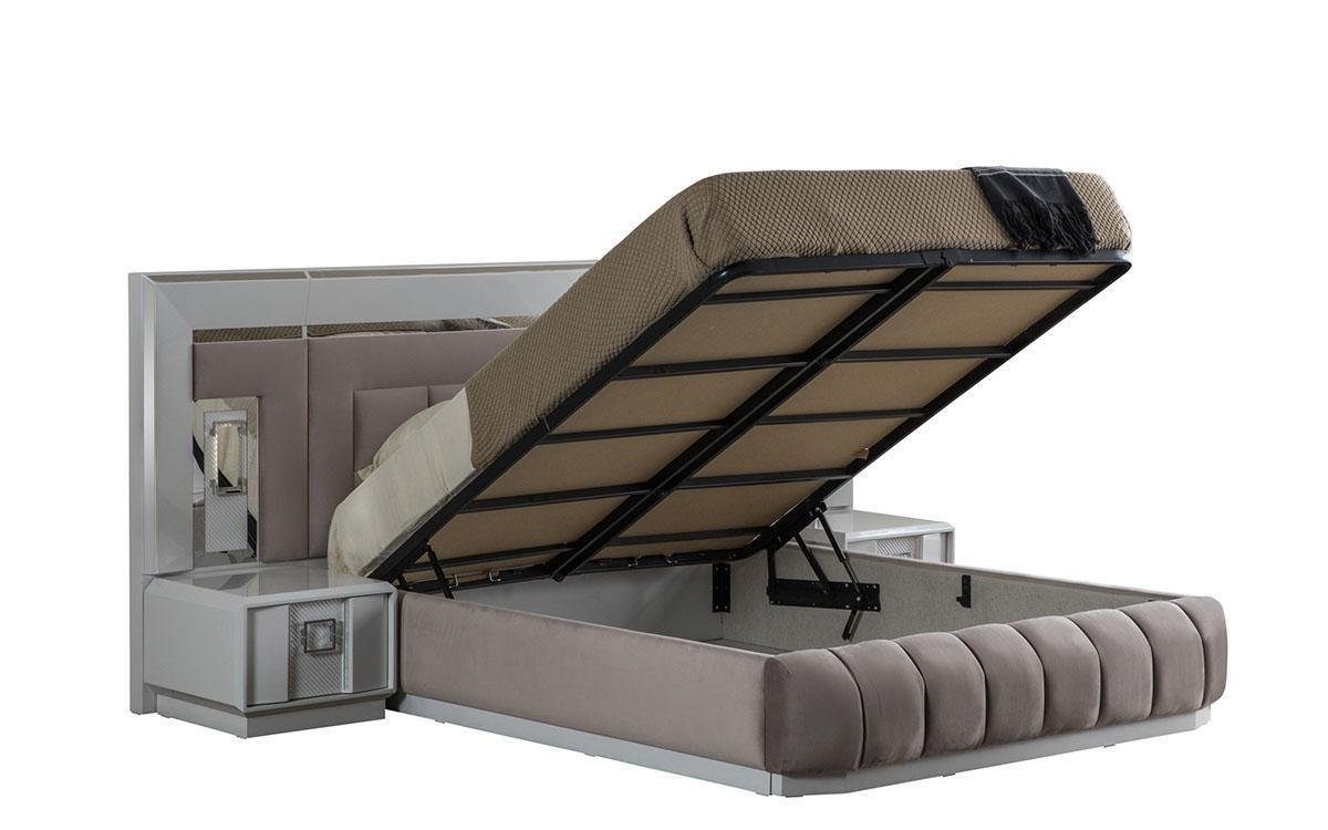 Bett Komplettes Made 2x In Luxus JVmoebel Schlafzimmer-Set Set Modern Schlafzimmer Europe Möbel, Nachttisch