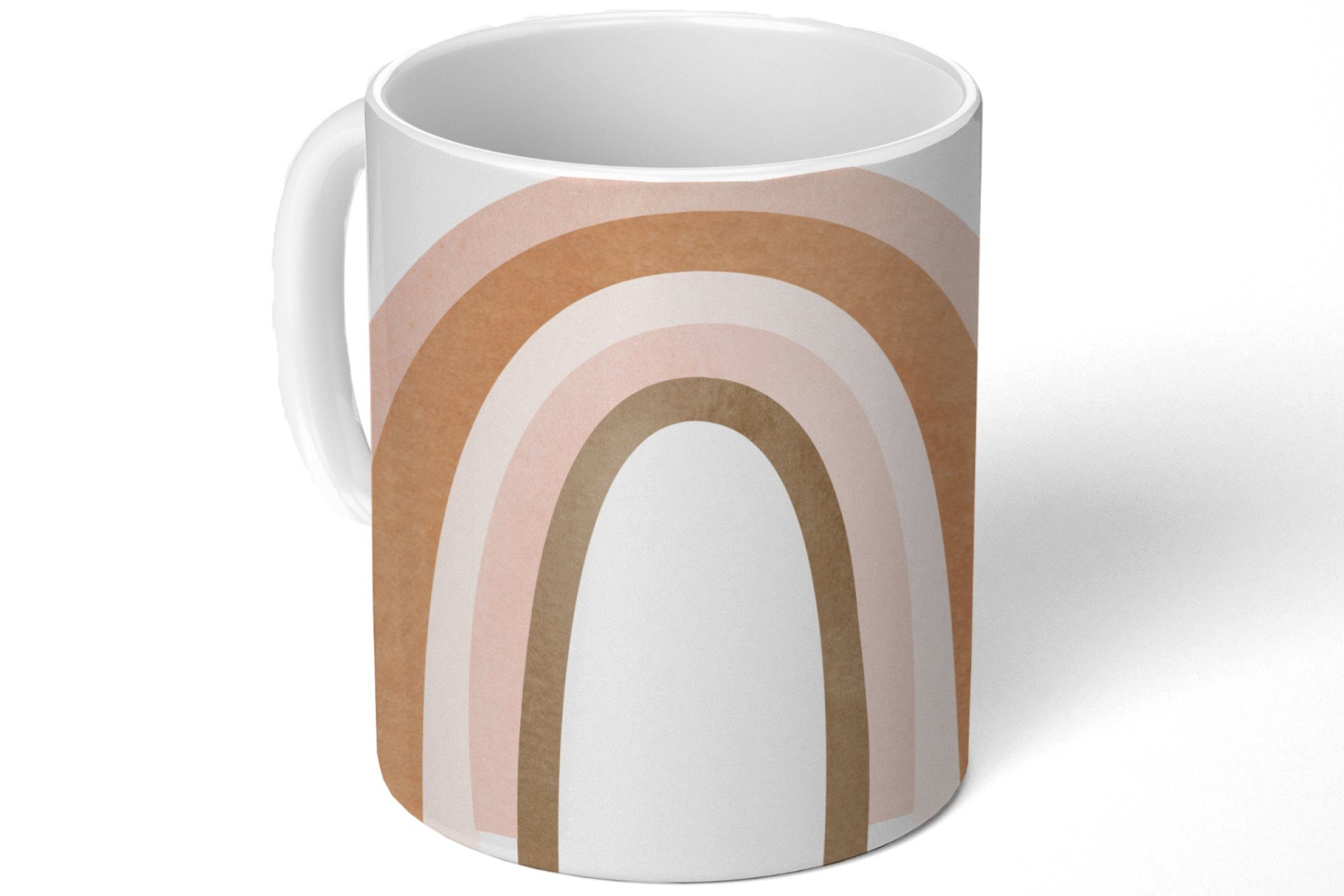 - Teetasse, Keramik, Tasse MuchoWow Abstrakt Kaffeetassen, Regenbogen Muster, Geschenk Becher, Teetasse, Kunst - -