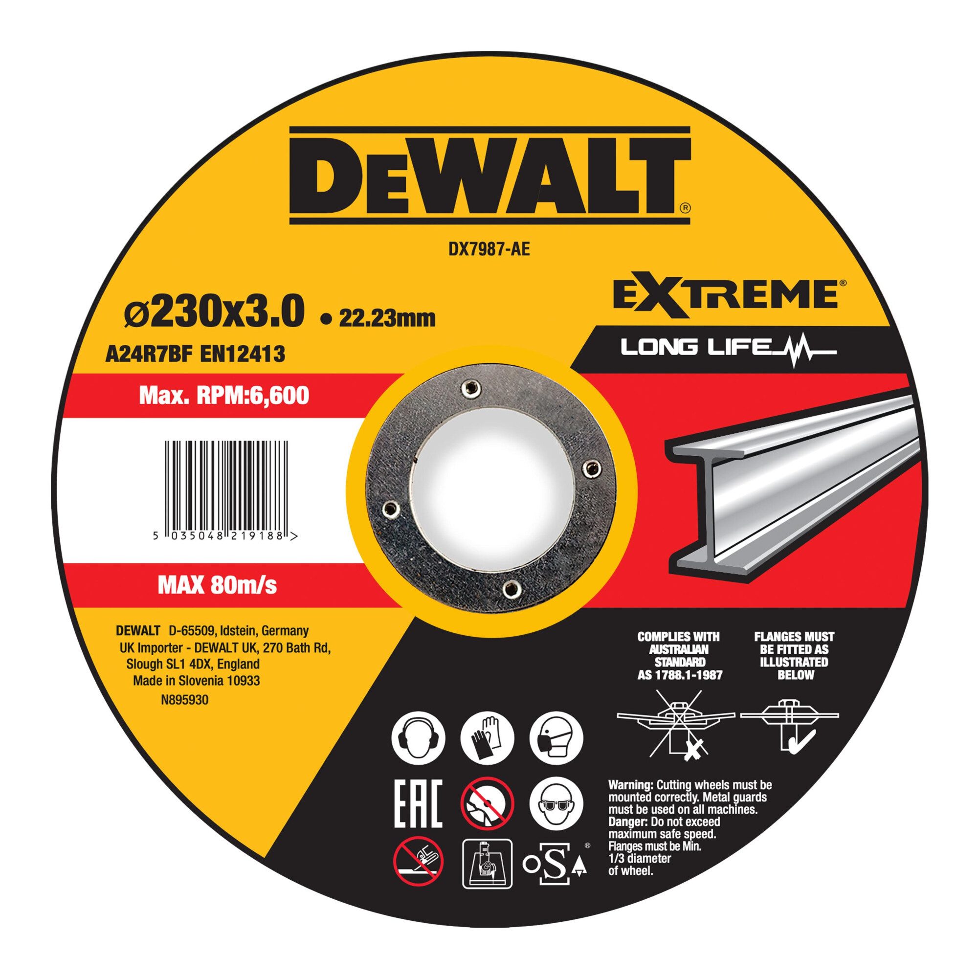 DeWalt Trennscheibe DEWALT EXTREME Trennscheibe 230x3x22,23mm Metall Typ 42 (gekröpft) DX7