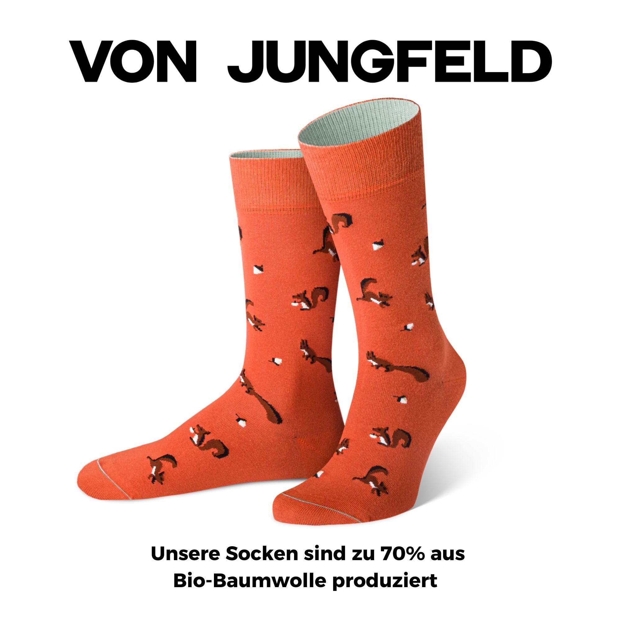 von Jungfeld Socken Eichhörnchen Icon Bio-Baumwolle 35-46 Unisex (1-Paar, 1 günstig online kaufen