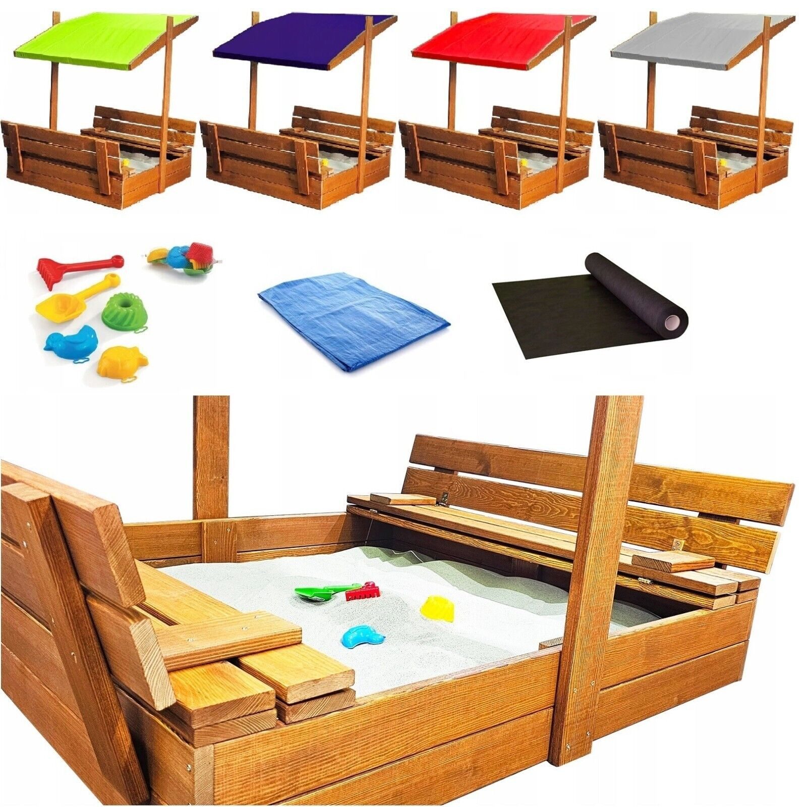 QLS Sandkasten 120cm mit Dach & günstig online kaufen