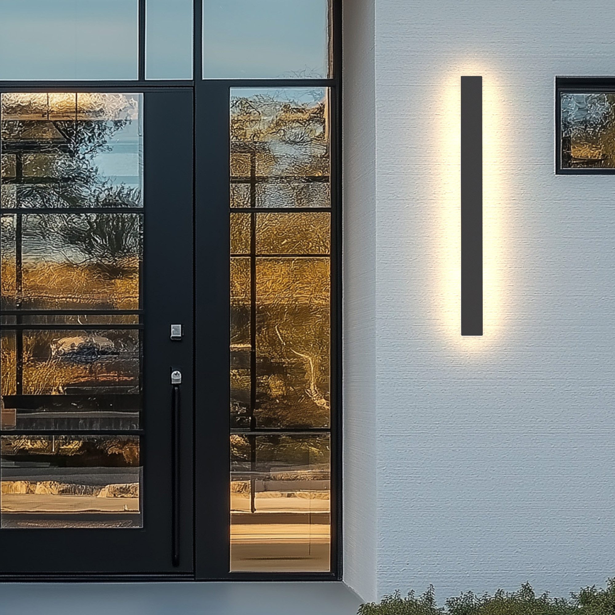 LOHAS-LED Außen-Wandleuchte LED Wandleuchte Strip, 60 cm, IP67, 3000K für Garten & Fassade, LED fest integriert, Warmweiß – Bild 4 von 5