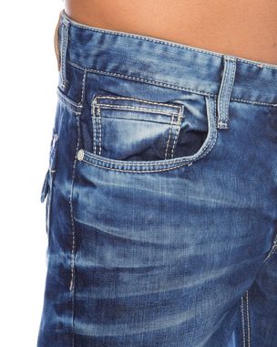 Cipo & Baxx Regular-fit-Jeans Herren Jeans Hose im dezentem Design dezente Kontrastnähte