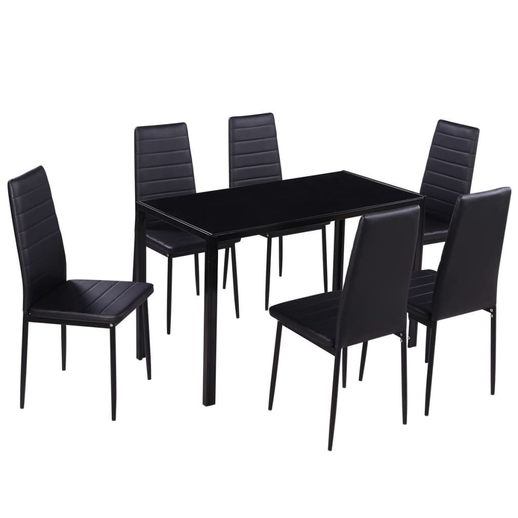 vidaXL Essgruppe 7-tlg. Essgruppe Schwarz, (6-tlg) günstig online kaufen