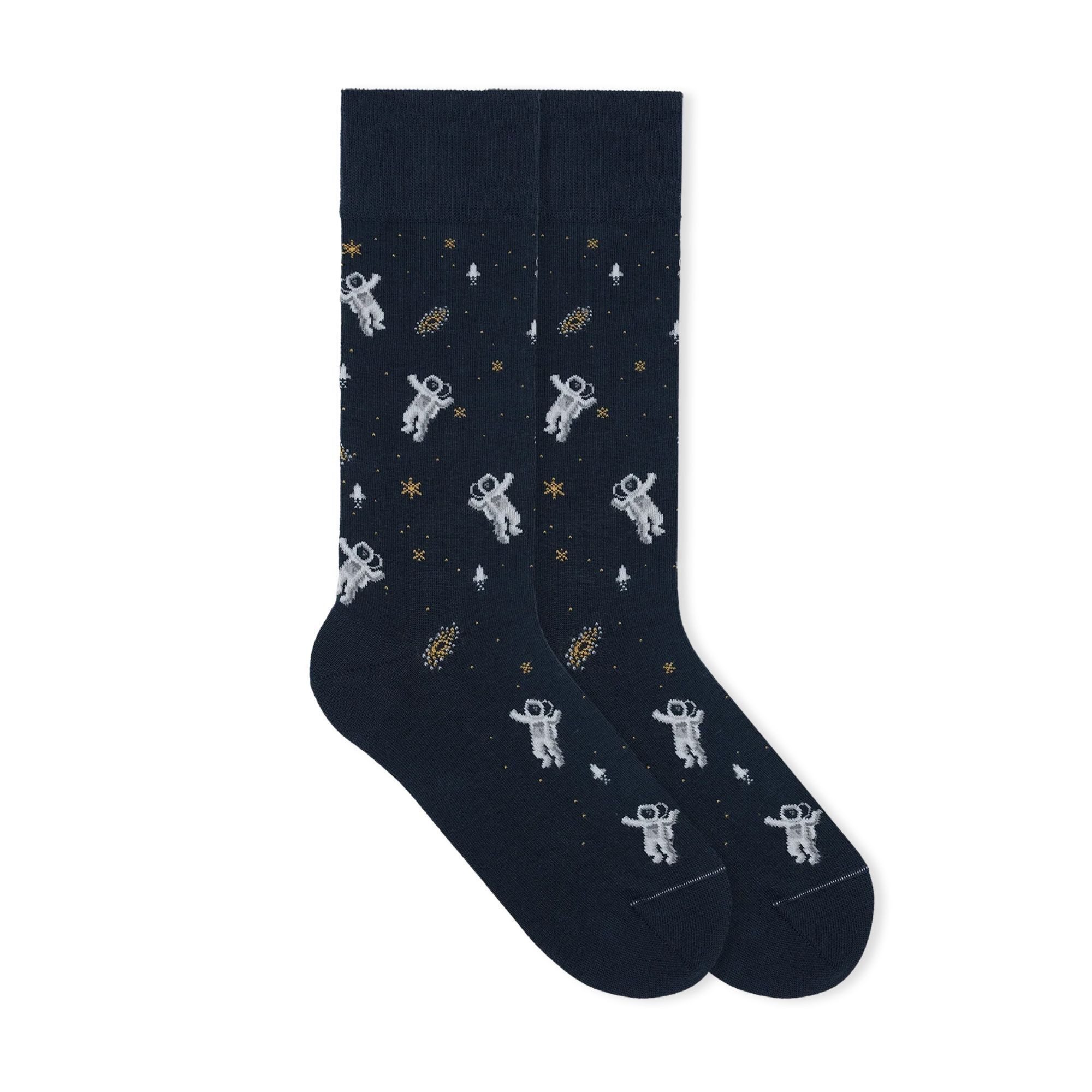 von Jungfeld Socken Space Icons Baumwoll-Mischung 35-46 Unisex (1-Paar, 1 Paar) Motivsocken aus Bio-Baumwolle