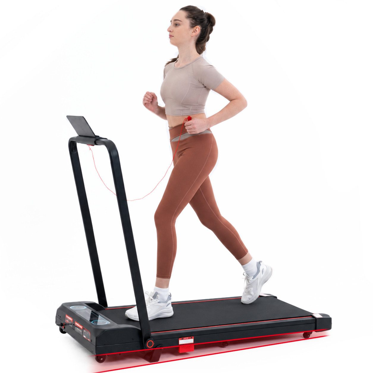 LIKESPORTING Laufband zu Hause,Walking Pad 6/8/10 km/h, leiser Motor, Fernbedienung, 40*98cm Laufbereich, 1400W, 1-10 km/h,Max 6%Steigung