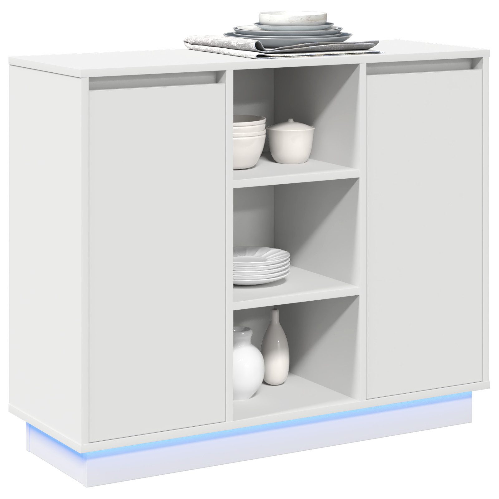 vidaXL Nachttisch Sideboard mit LED Weiß günstig online kaufen
