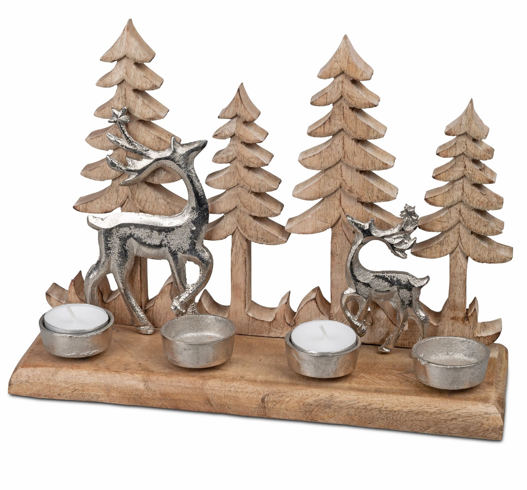 formano Adventsleuchter Winterzeit, Farbe: Natur, Motiv: Tannen