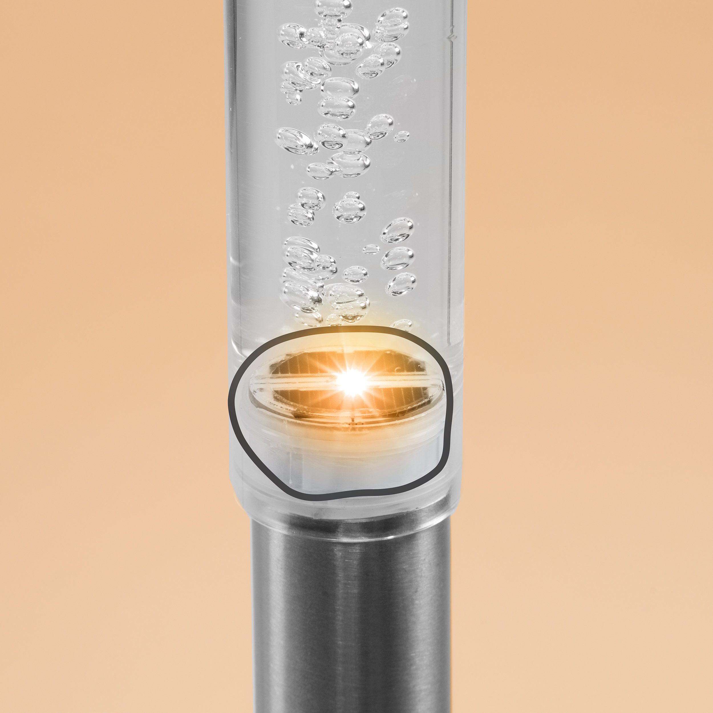 esotec LED Gartenleuchte 2x Solar Steckleuchten TWINS H35cm 0,55lm bernstein-LEDs außen 103307, automatisches Einschalten bei Dämmerung, LED fest integriert, bernstein