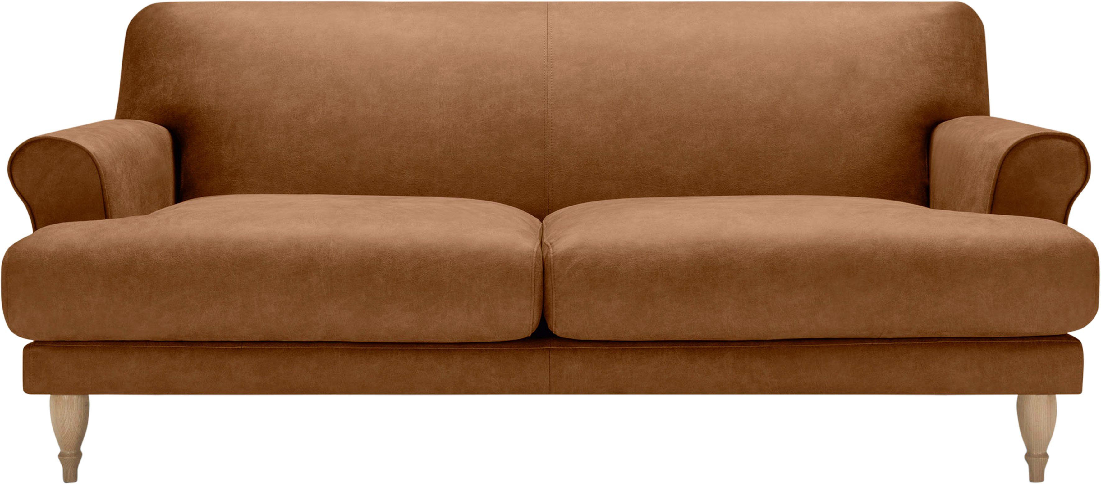 Eiche mit natur, Sitzunterfederung LOVI 2-Sitzer, Polsterunterlage in Füße Ginger, Sofa