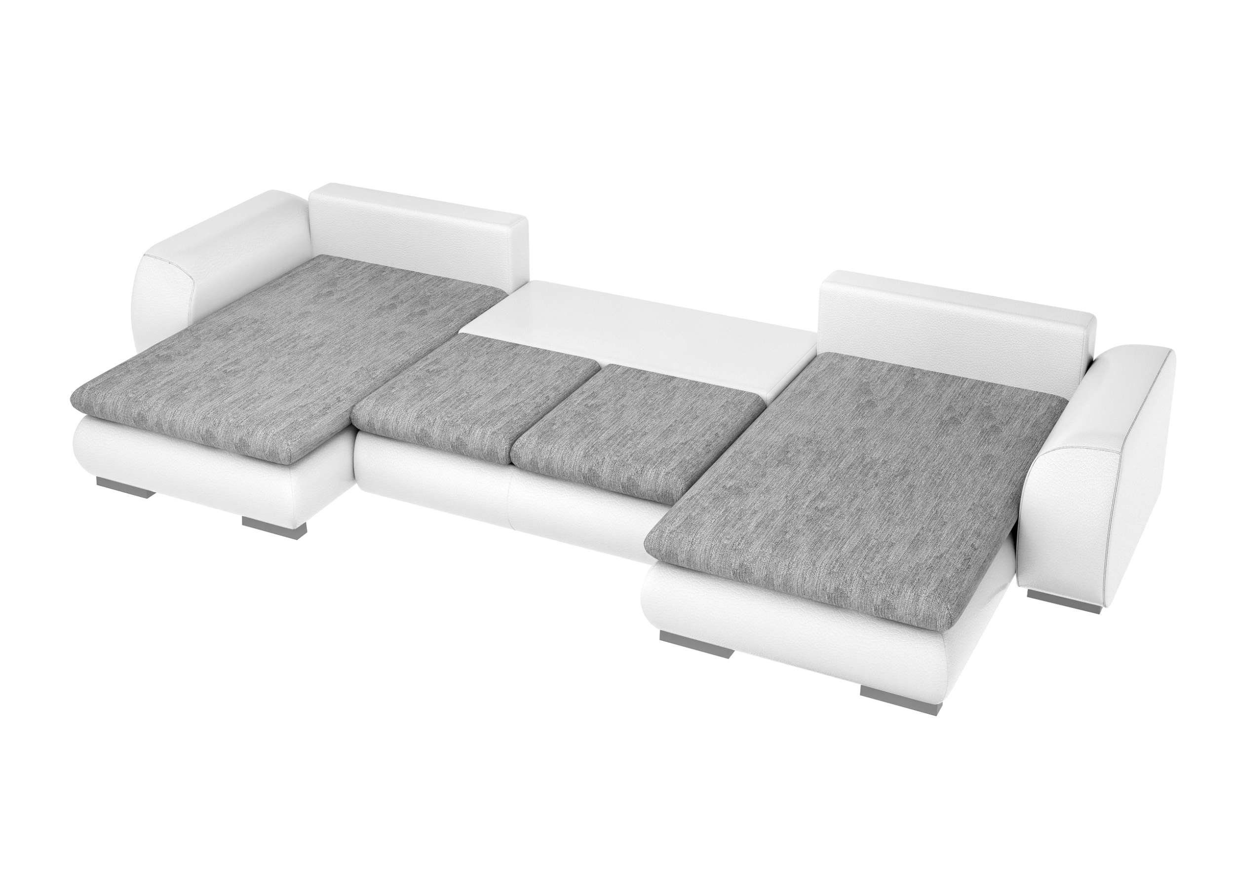 rechts frei mit Sofa, Modern Wellenfederung Bettfunktion, Design, Clemens, mit Stylefy stellbar, oder links bestellbar, Wohnlandschaft mane im U-Form, Raum
