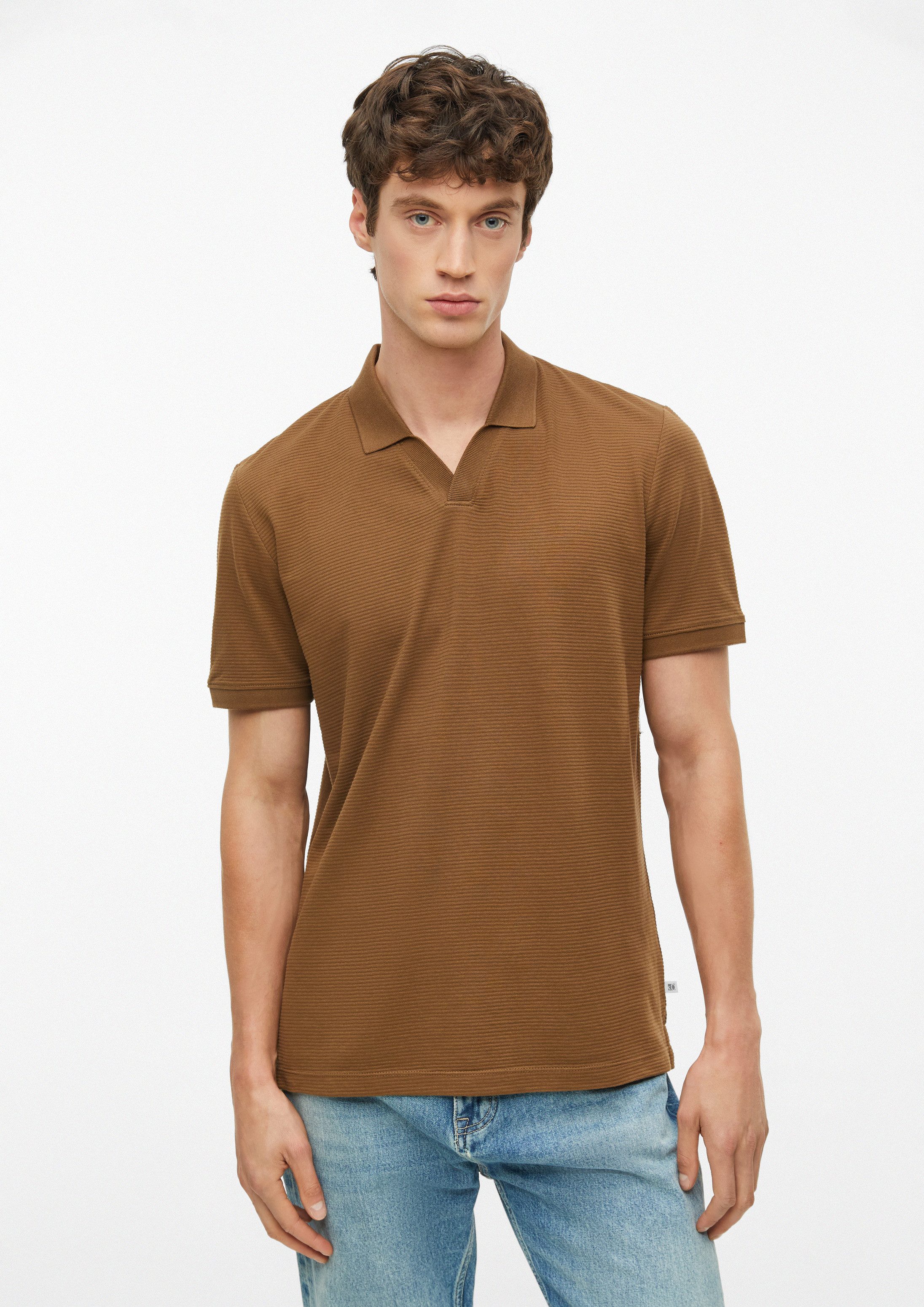s.Oliver Kurzarmshirt Polo-Shirt Poloshirt mit Strukturstreifen
