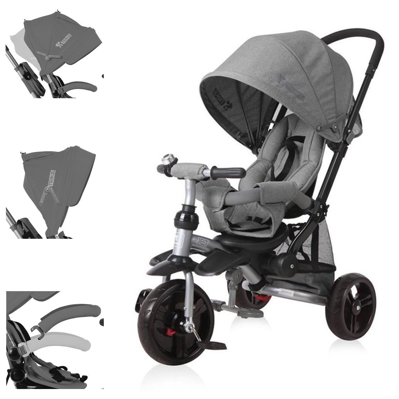 Lorelli Dreirad »Tricycle Jet 2 in 1«, EVAReifen, Schiebestange