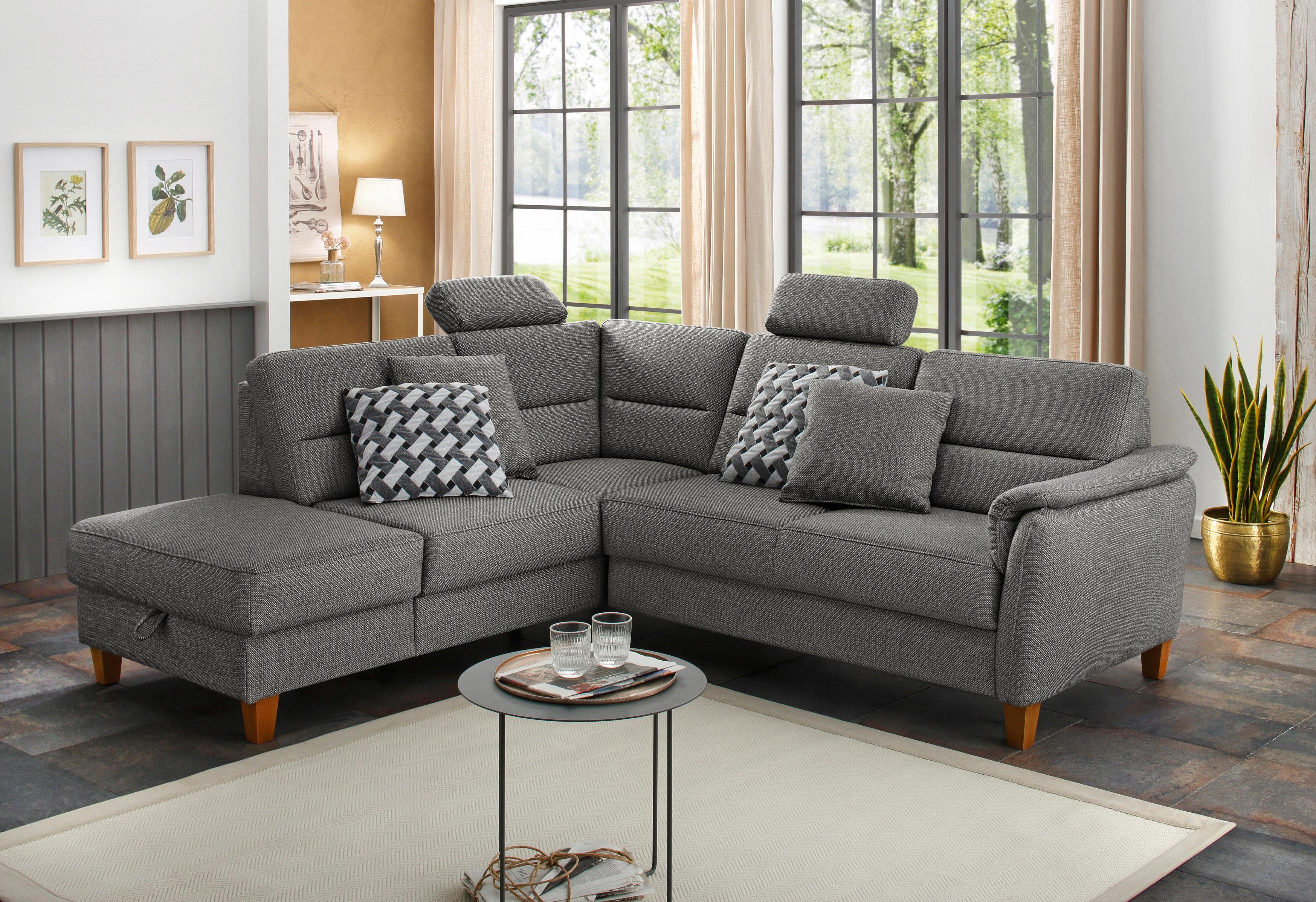 Home affaire Ecksofa Palmera L-Form, Federkern, günstig online kaufen