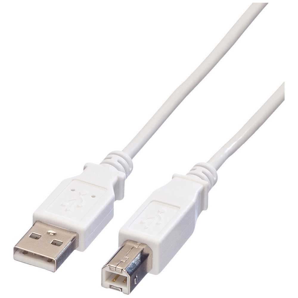 VALUE Value USB-Kabel USB 2.0 USB-A Stecker, USB-B Stecker 4.50 m Weiß Gesc USB-Kabel, (450.00 cm)